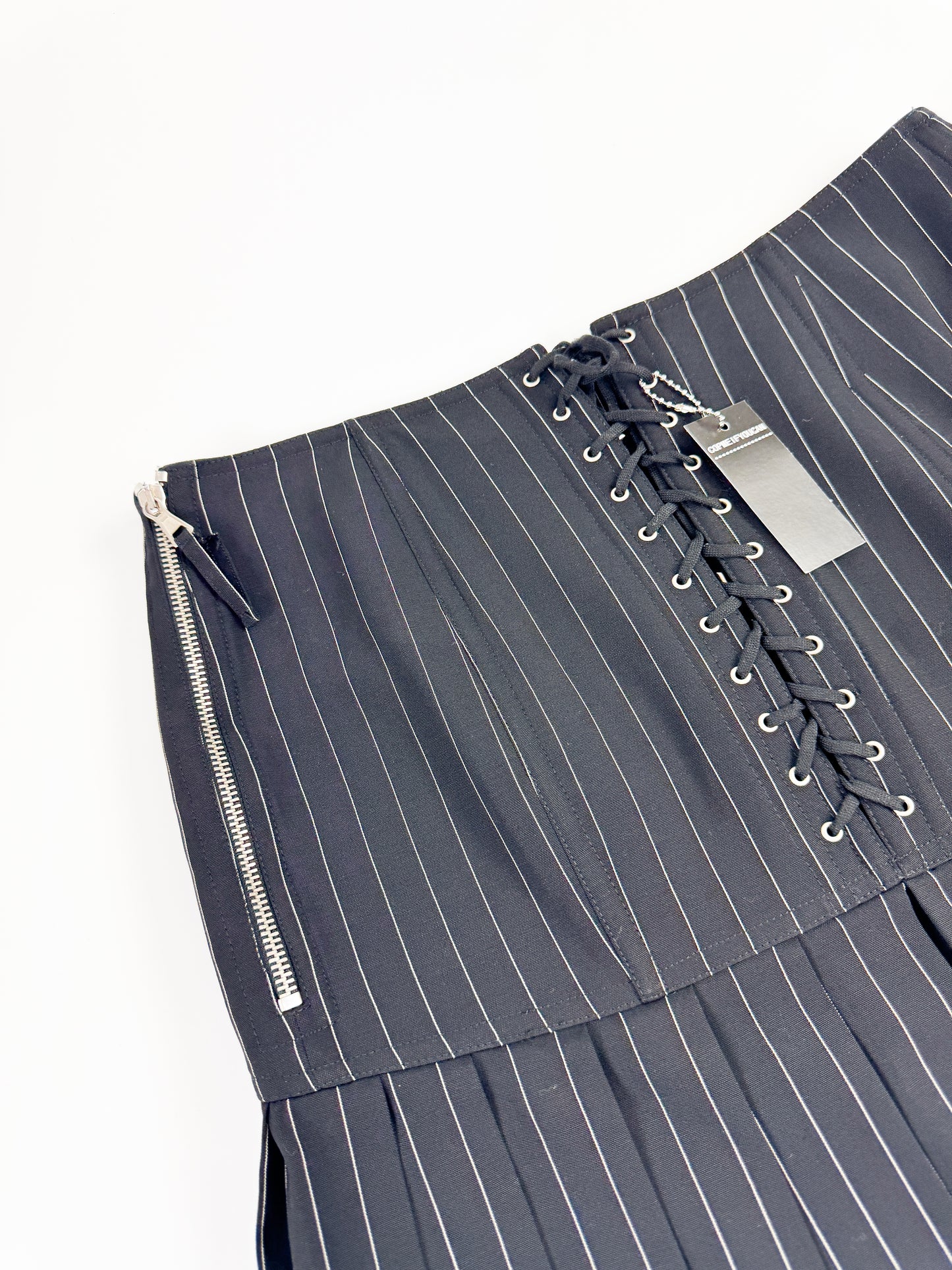 Jean Paul Gaultier Corset Pin-Stripe Pleated Skirt SS2004