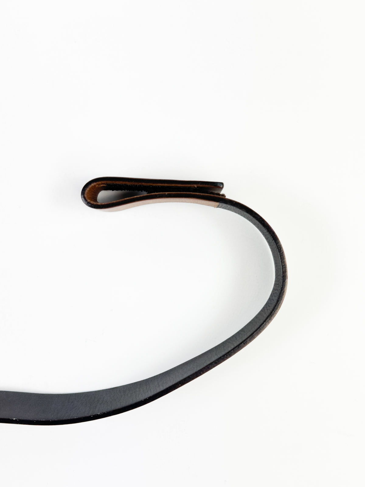 Prada Brown Waist Belt with Elongated Silver Metal Buckle FW1999