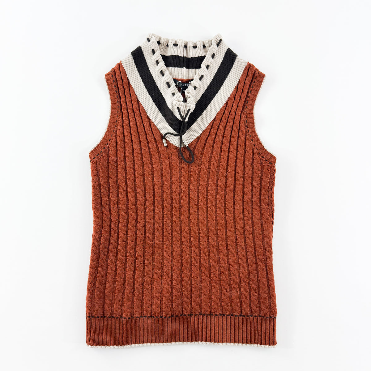 Gucci Drawstring V-Neck Knit FW2007