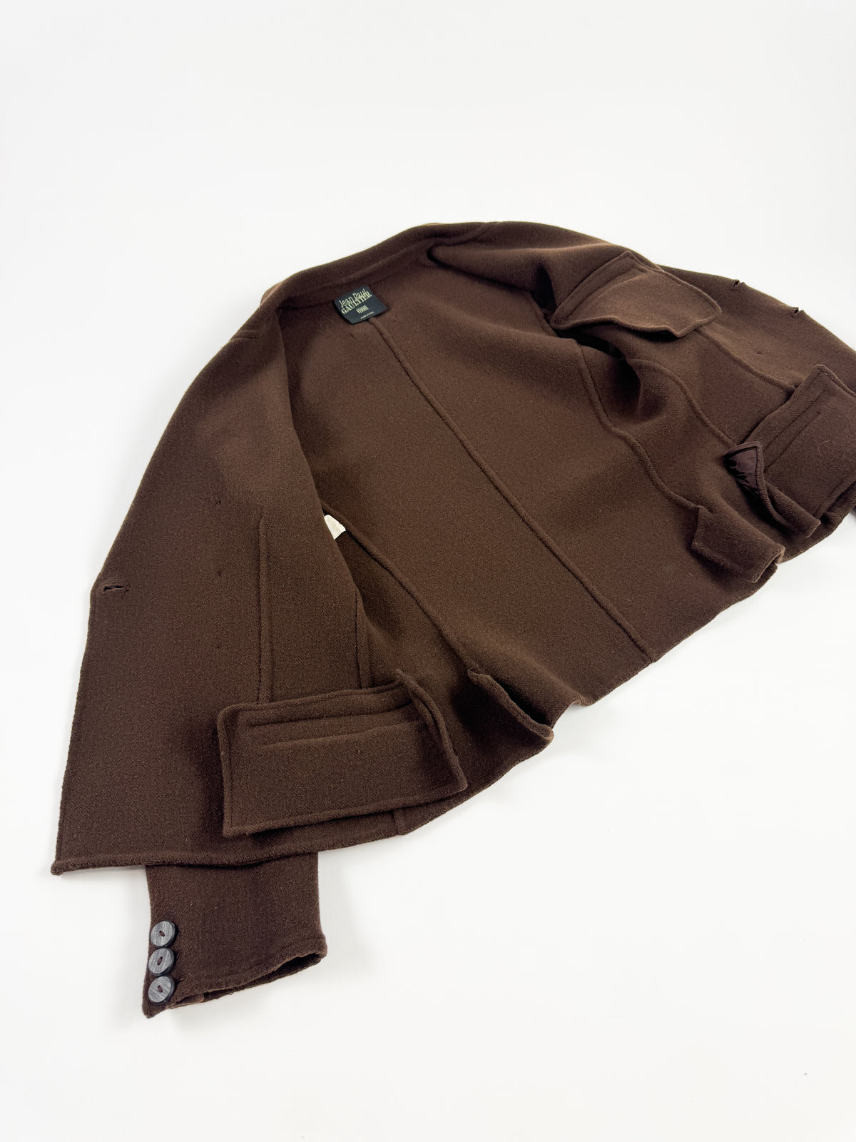 Gaultier Brown Double-Breasted Wool Blazer Early 90s
