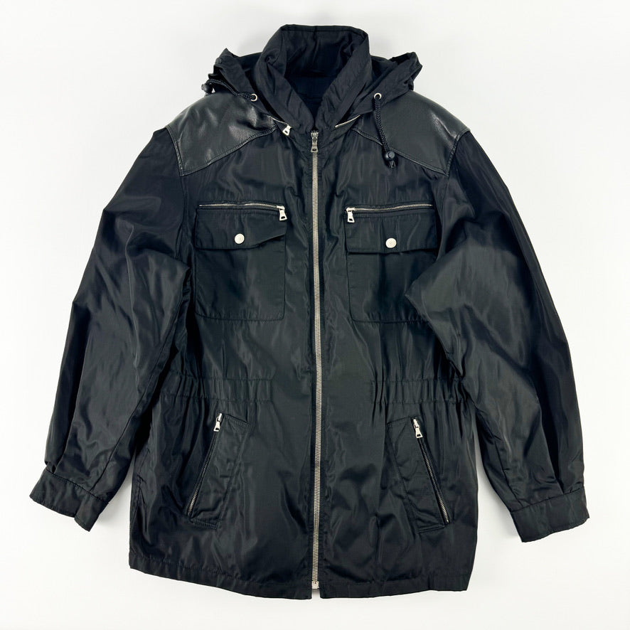 Prada Nylon & Leather Military-Inspired Parka FW1994