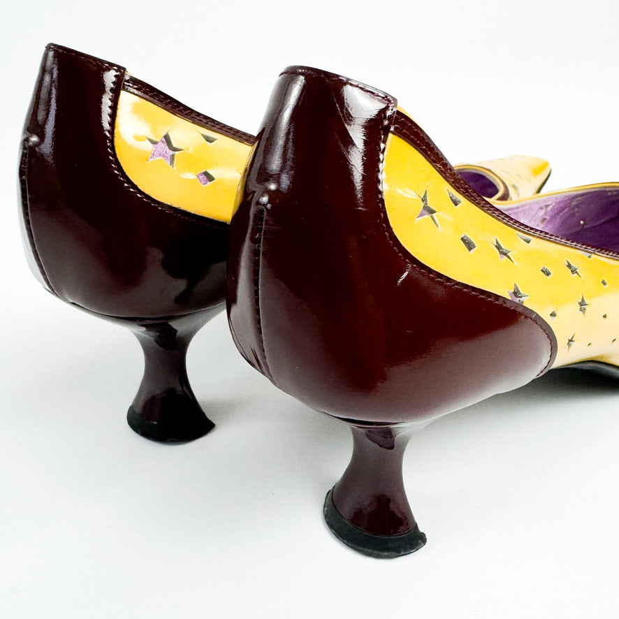 Prada Star Cut-Out Patent Leather Kitten Heels SS2000