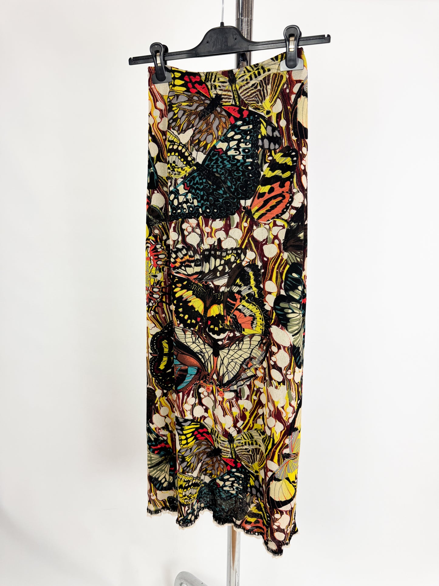 Jean Paul Gaultier Butterfly Mesh Maxi Skirt SS2003