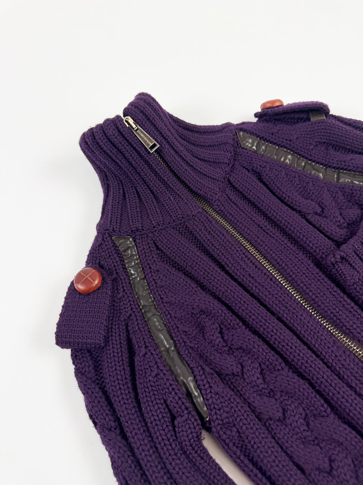 Dsquared2 Purple Zip-Up Knit FW2004 Runway