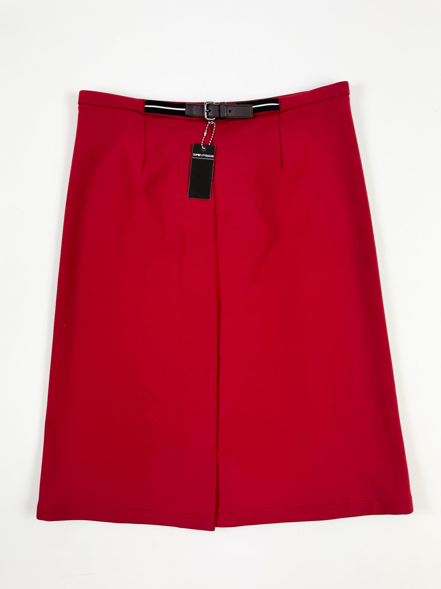 Prada Burgundy Red Nylon Skirt with Pockets SS2000