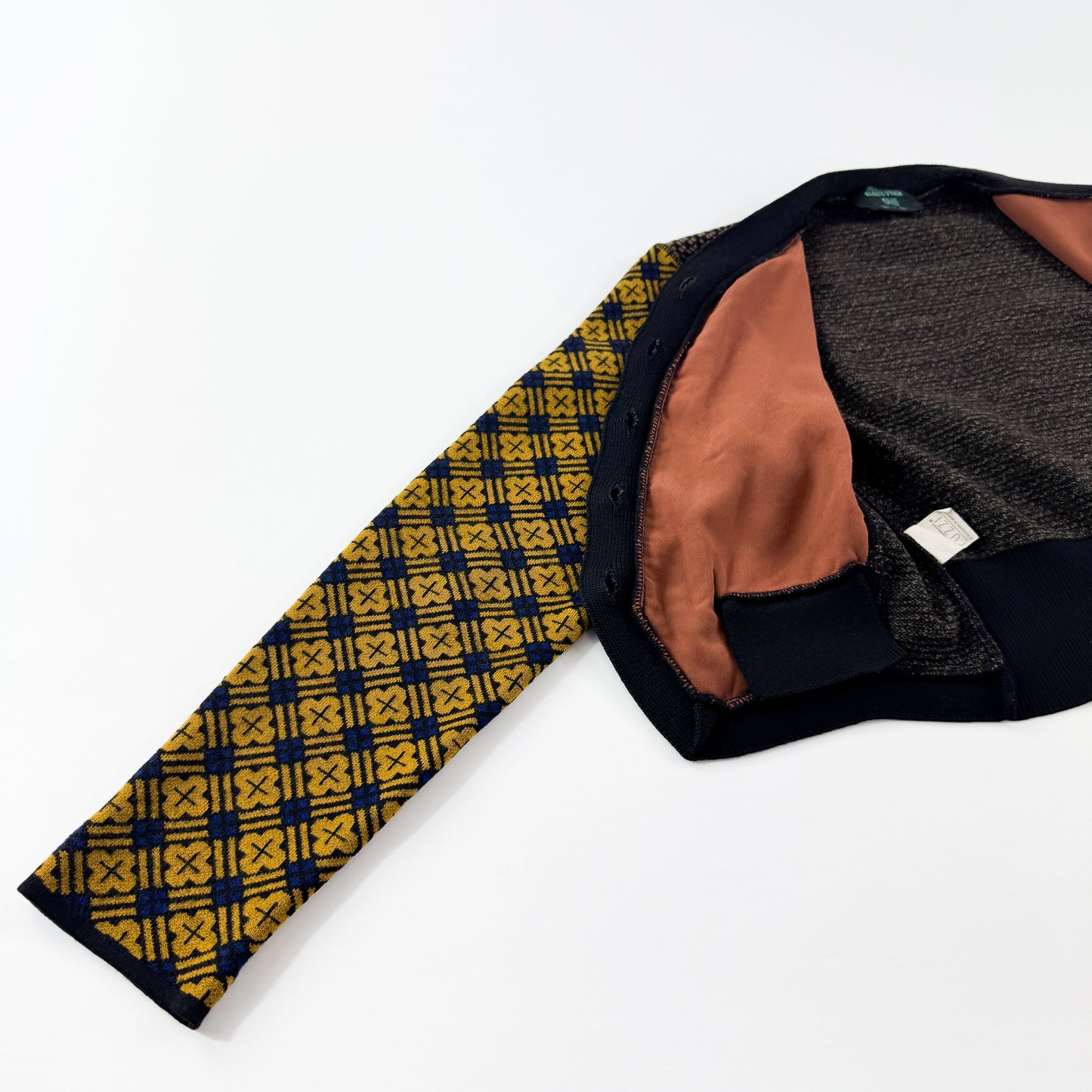 Jean Paul Gaultier Multicolour Patterned Velvet Knit Cardigan FW1988