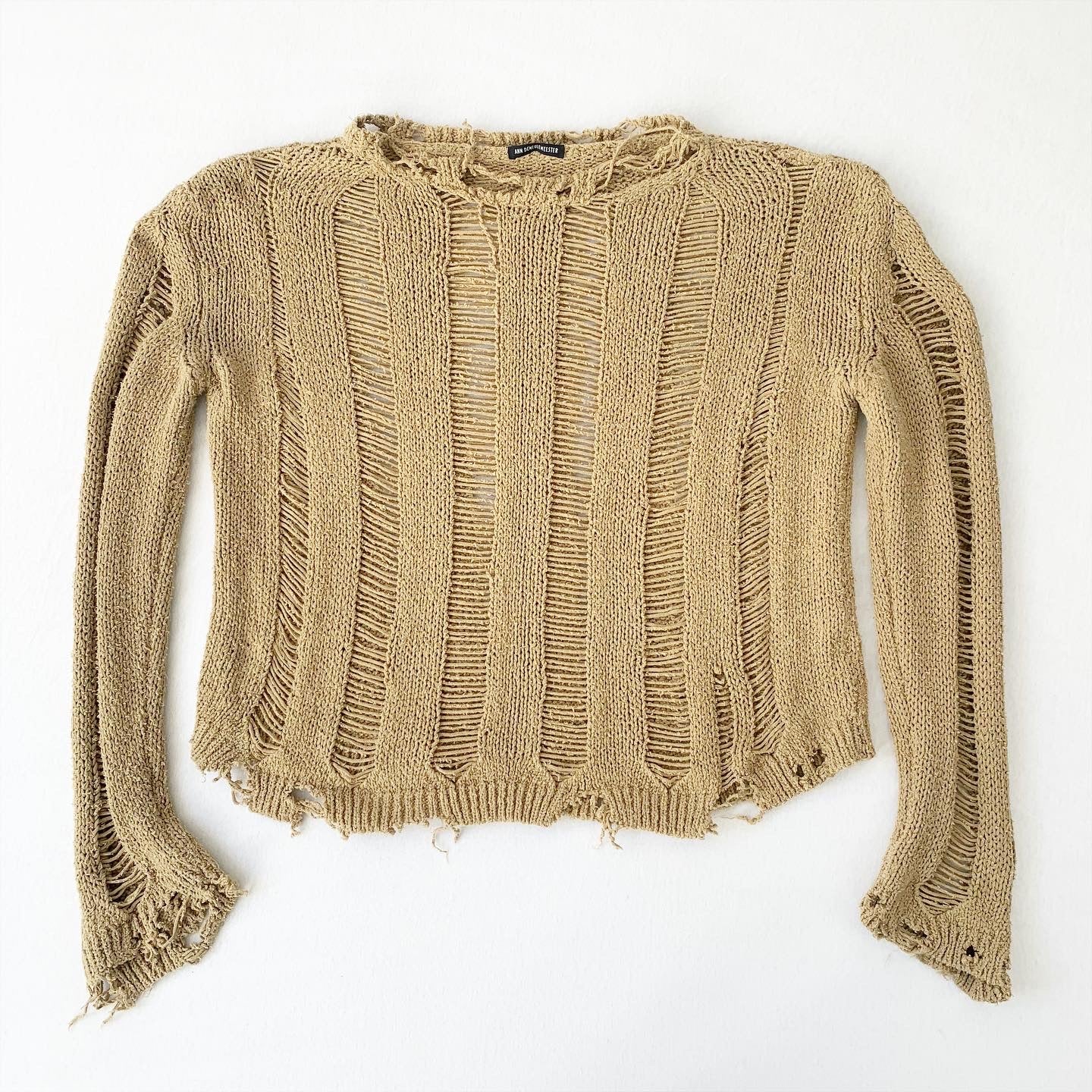 Ann Demeulemeester Distressed Boxy Knit Jumper SS2003