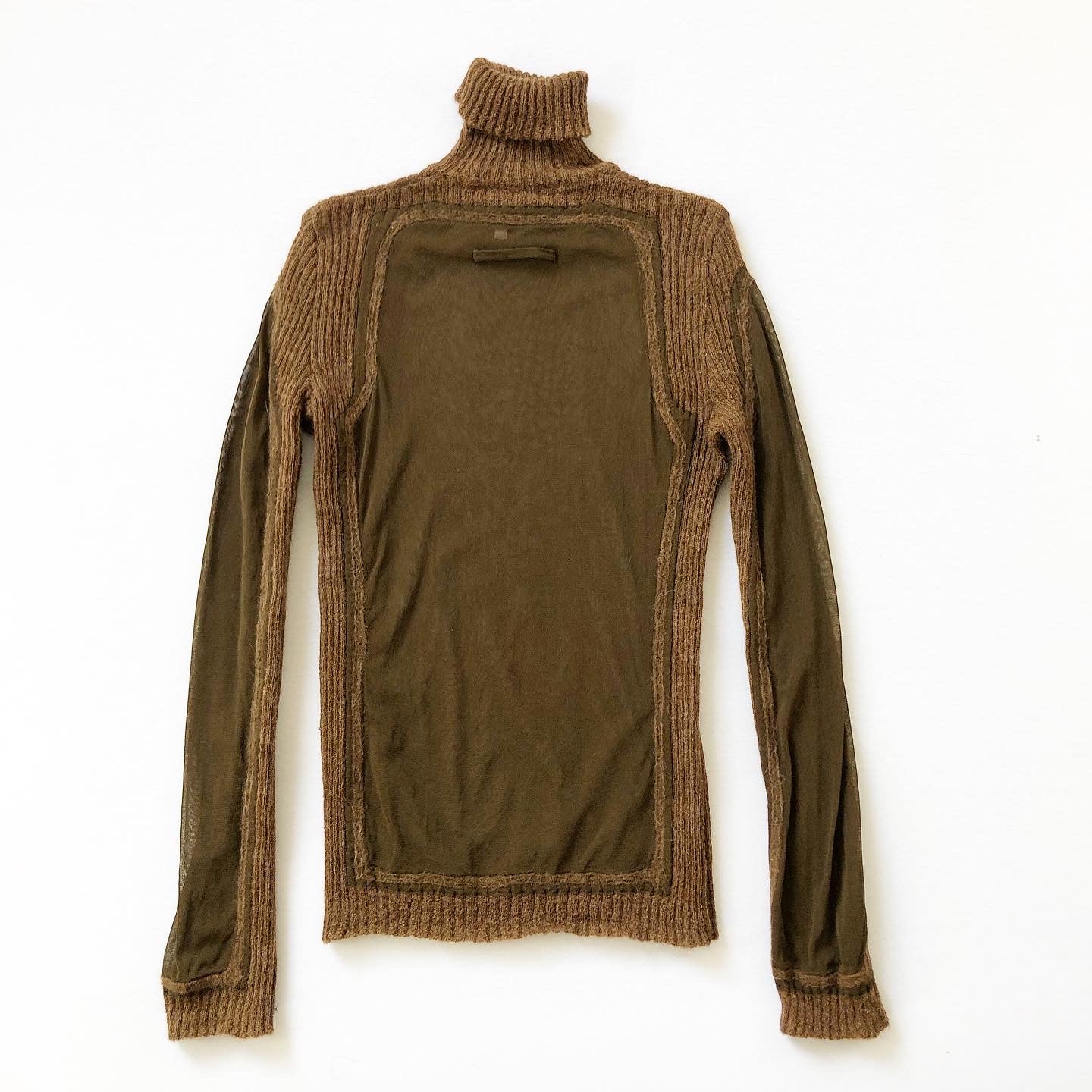 Jean Paul Gaultier Hybrid Knit Mesh Turtle Neck 1990s