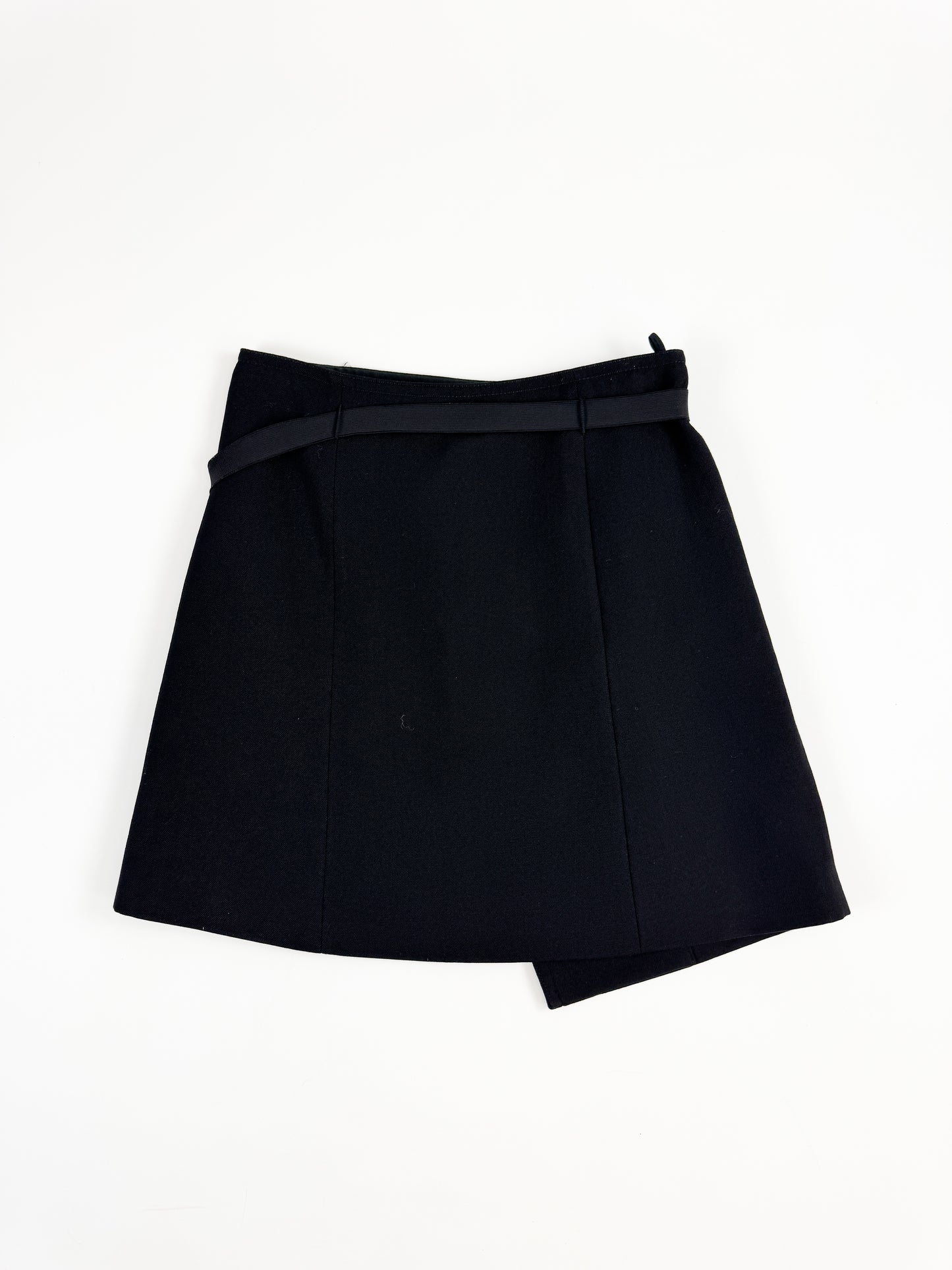 Gucci Black Wool Wrap-Skirt With Golden Clasp