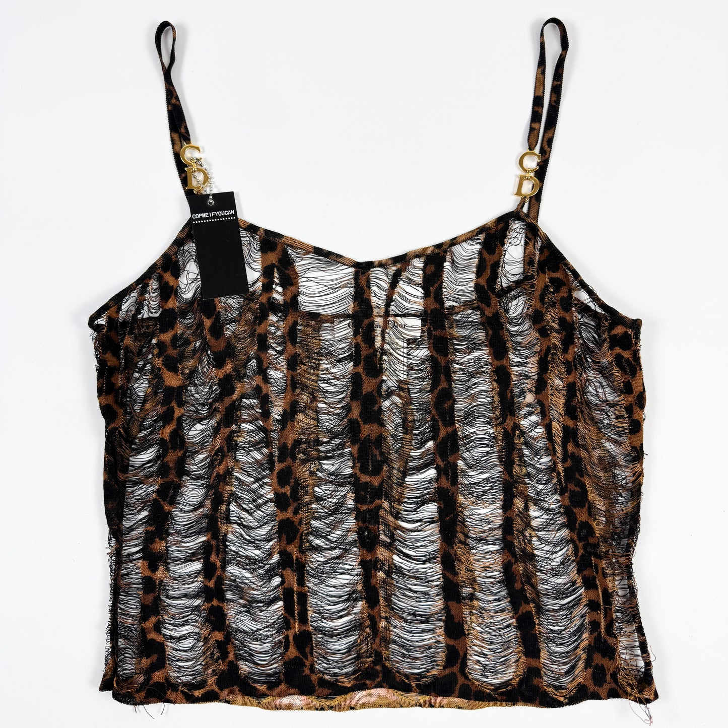 Dior Distressed Leopard Camisole Top with Gold Hardware FW2000