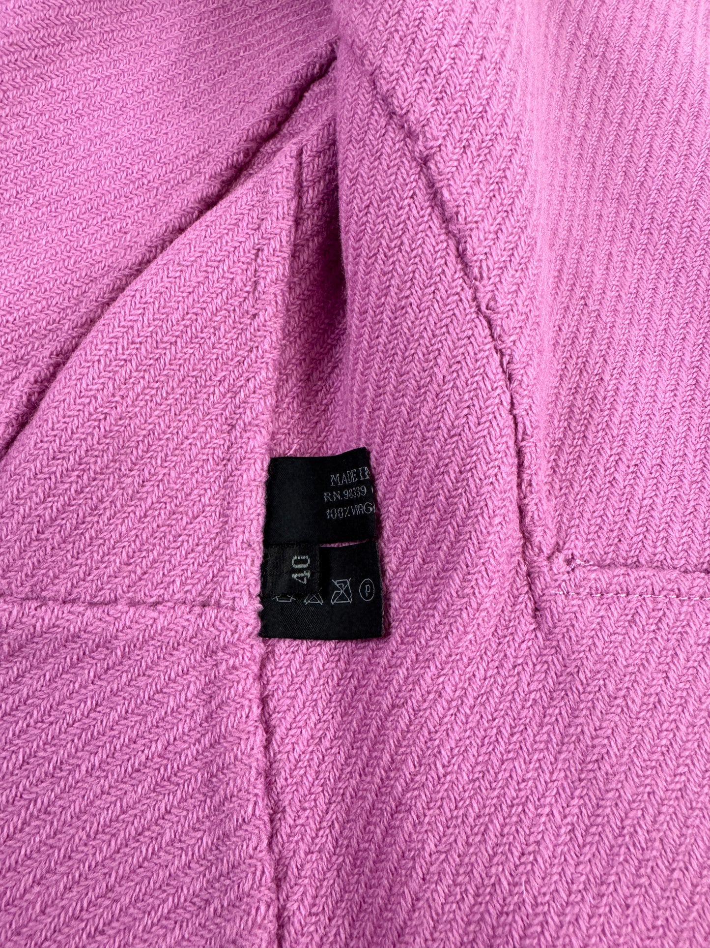 Prada Structured Pink Harringbone Weave Wool Blazer FW1999