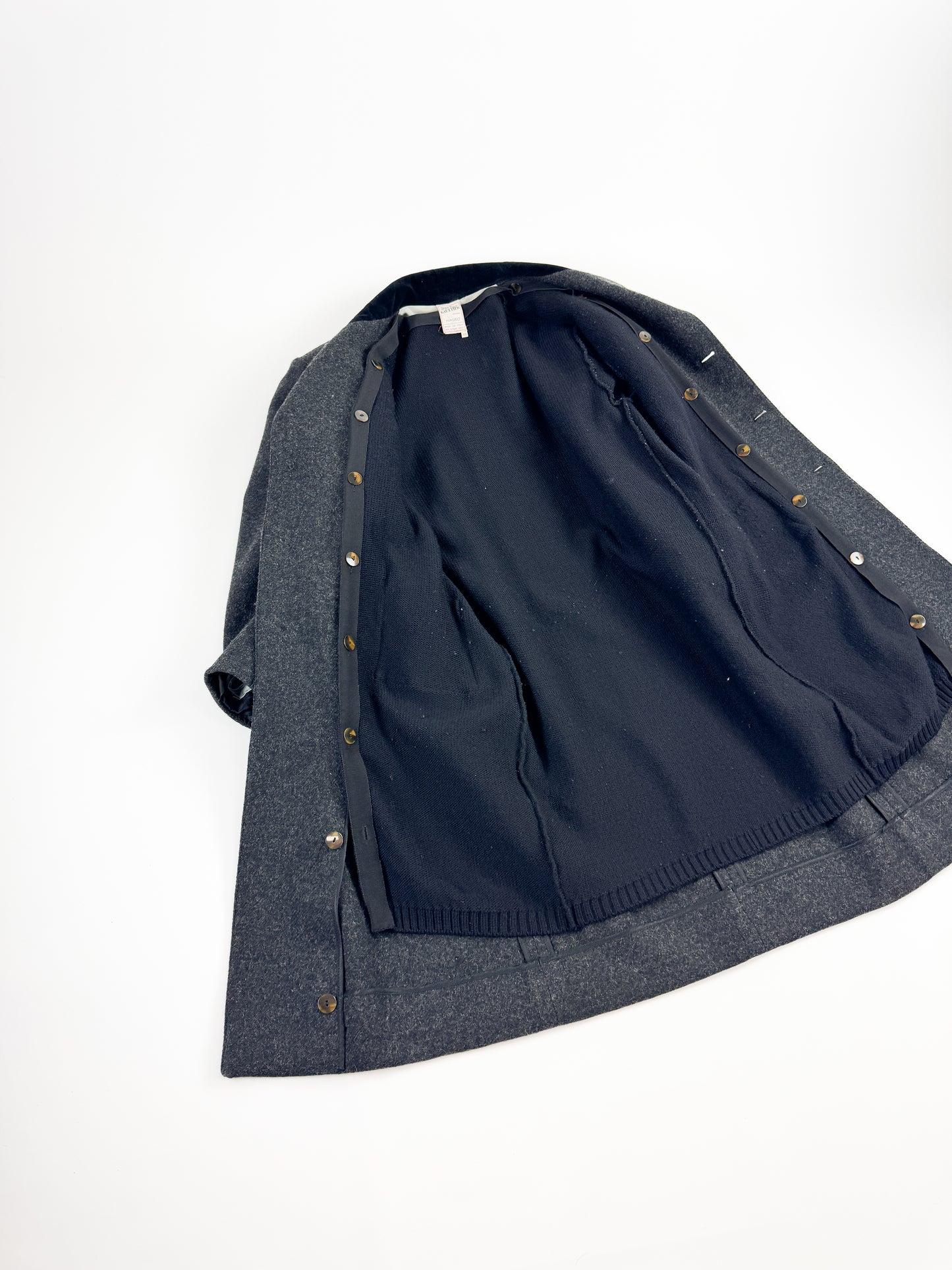 Jean Paul Gaultier Heavy Wool Coat with Removable Knit Lining FW1987