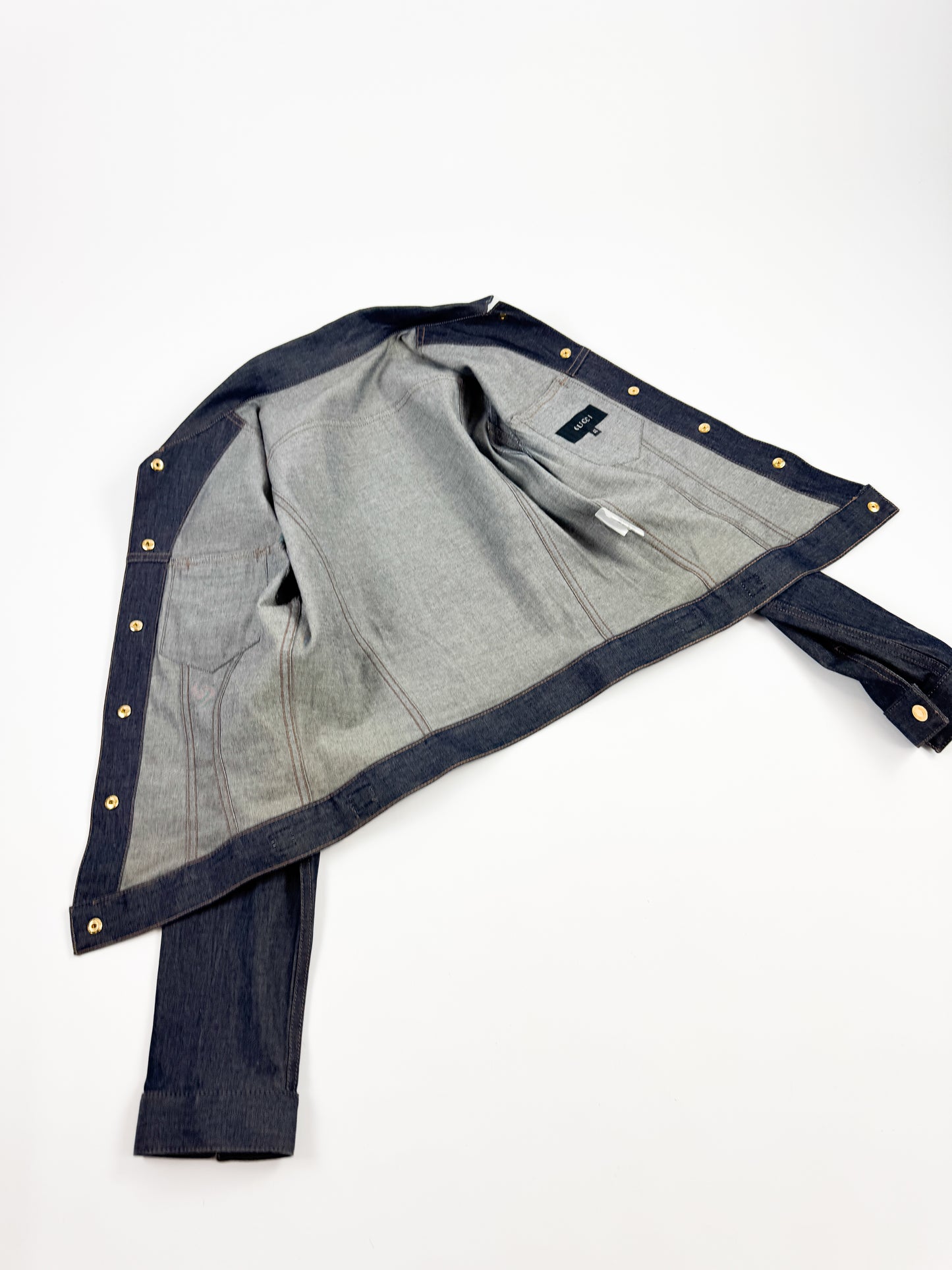 Gucci Tailored Denim Jacket with Brown Leather Belts SS2000