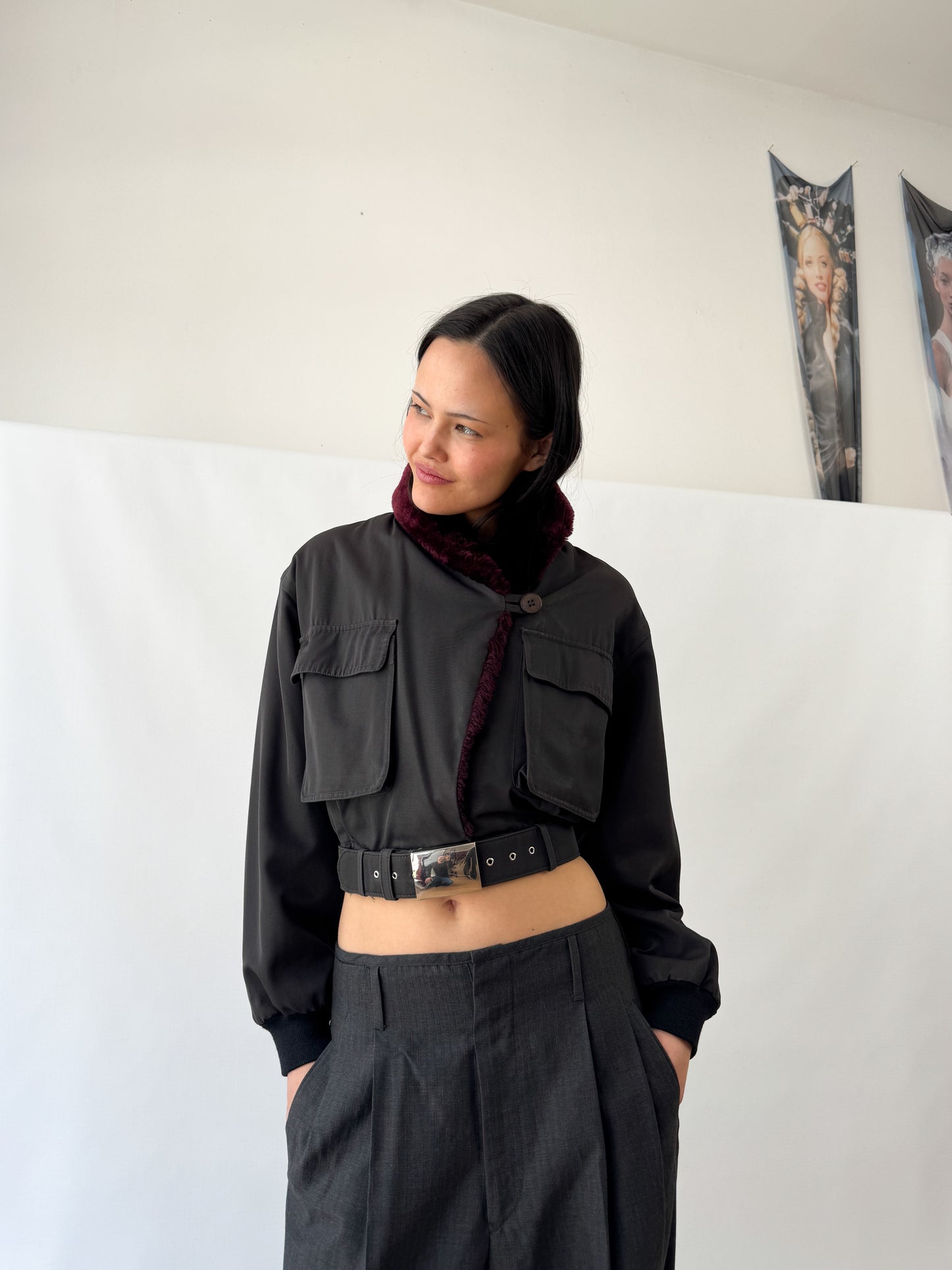 Jean Paul Gaultier Cropped Fur Collar Runway Jacket FW1991