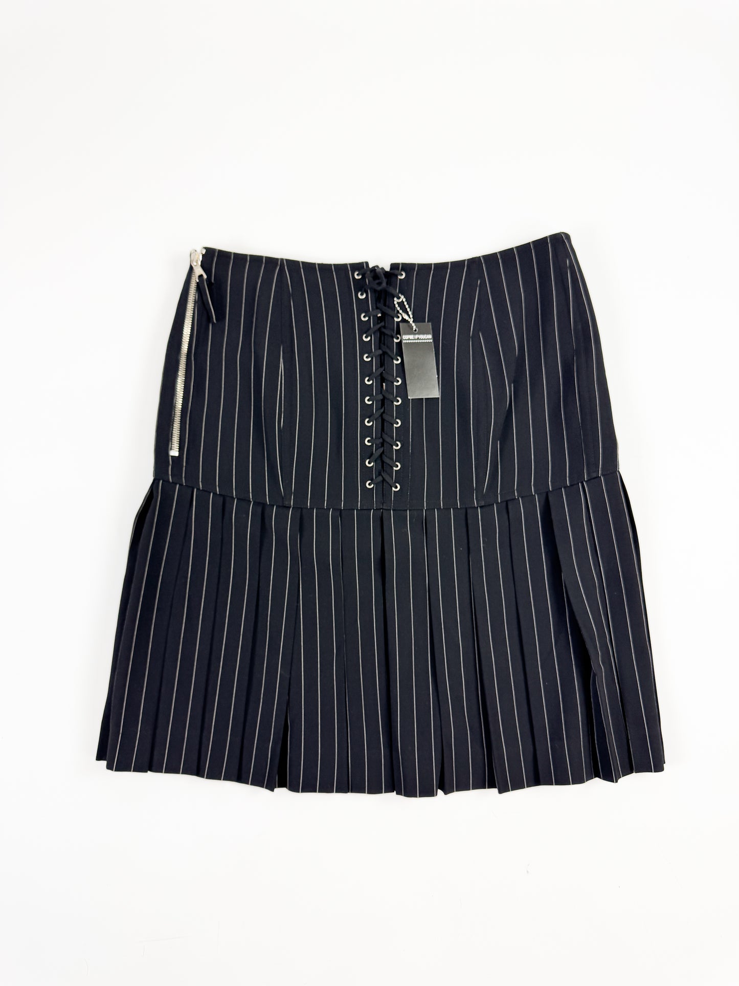 Jean Paul Gaultier Corset Pin-Stripe Pleated Skirt SS2004