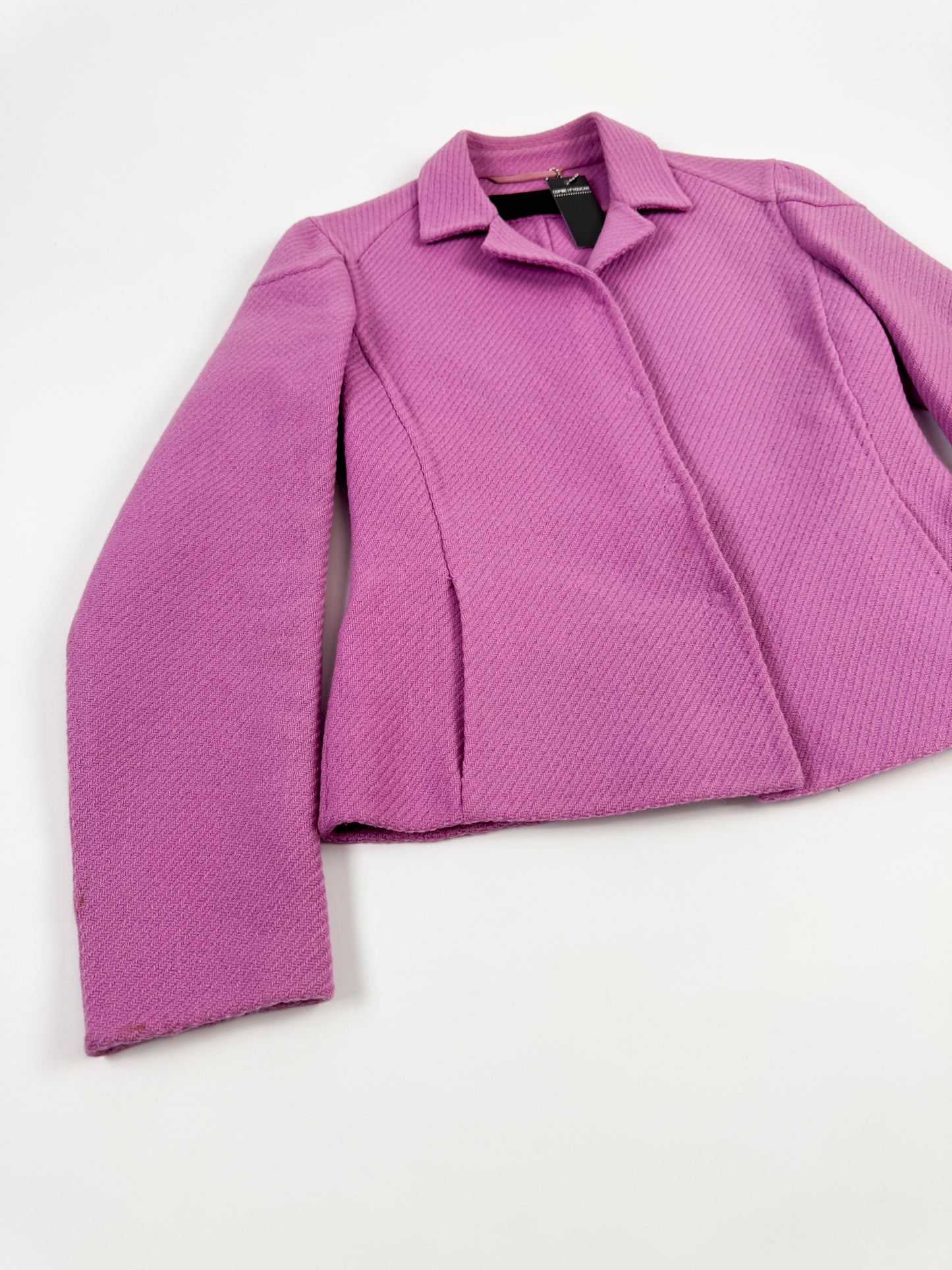 Prada Structured Pink Harringbone Weave Wool Blazer FW1999
