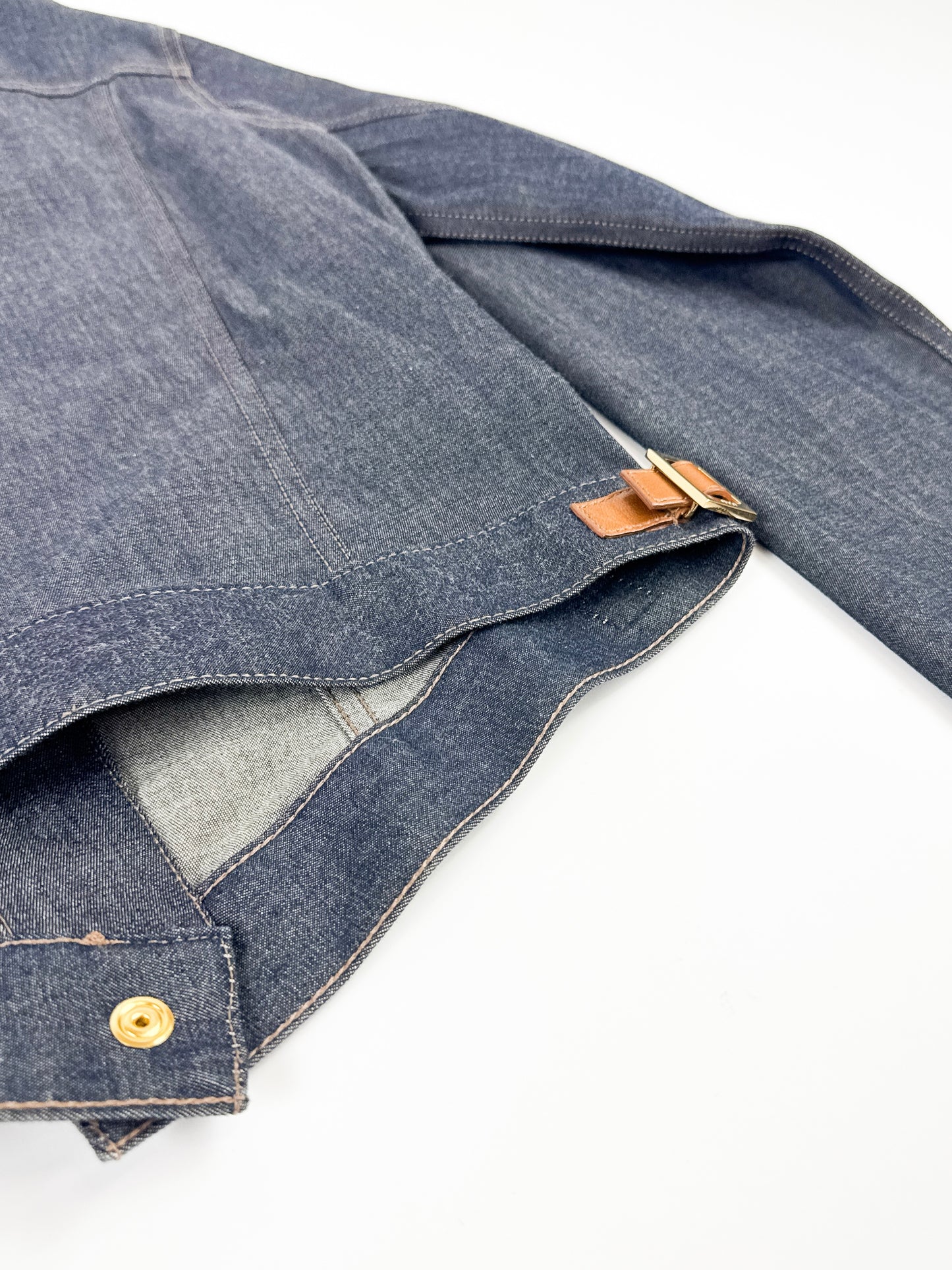 Gucci Tailored Denim Jacket with Brown Leather Belts SS2000