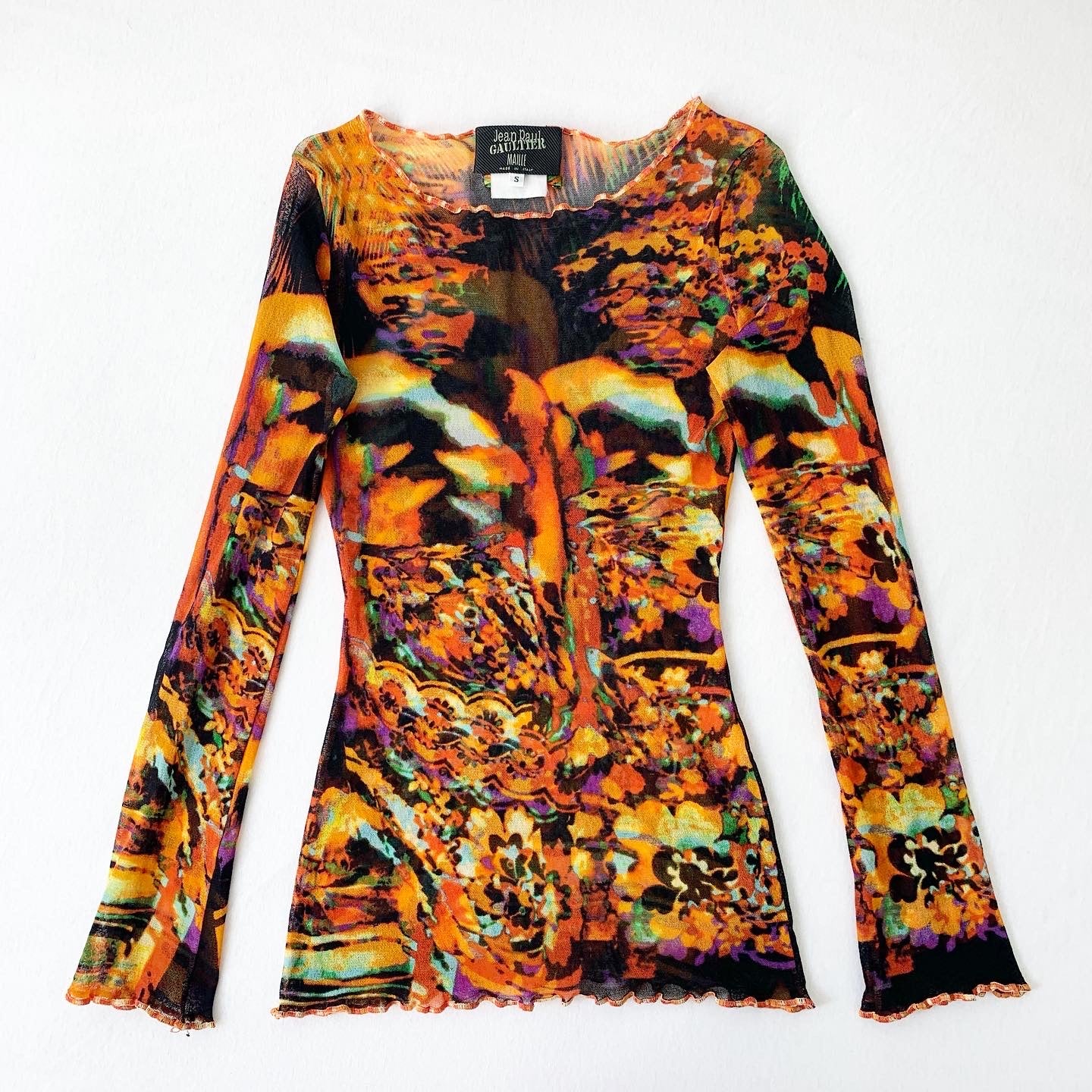 Jean Paul Gaultier Psychedelic Mesh Long Sleeve SS2000