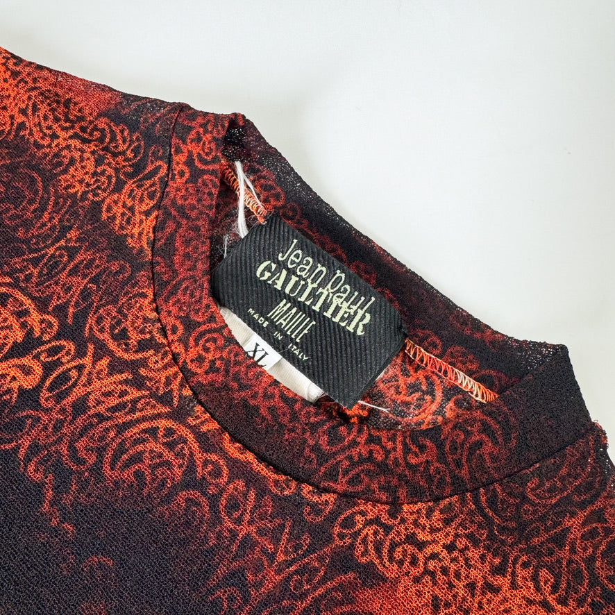 Jean Paul Gaultier Tropical Waterfall Mesh T-shirt 2000s