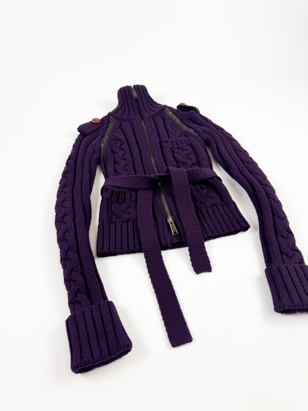 Dsquared2 Purple Zip-Up Knit FW2004 Runway