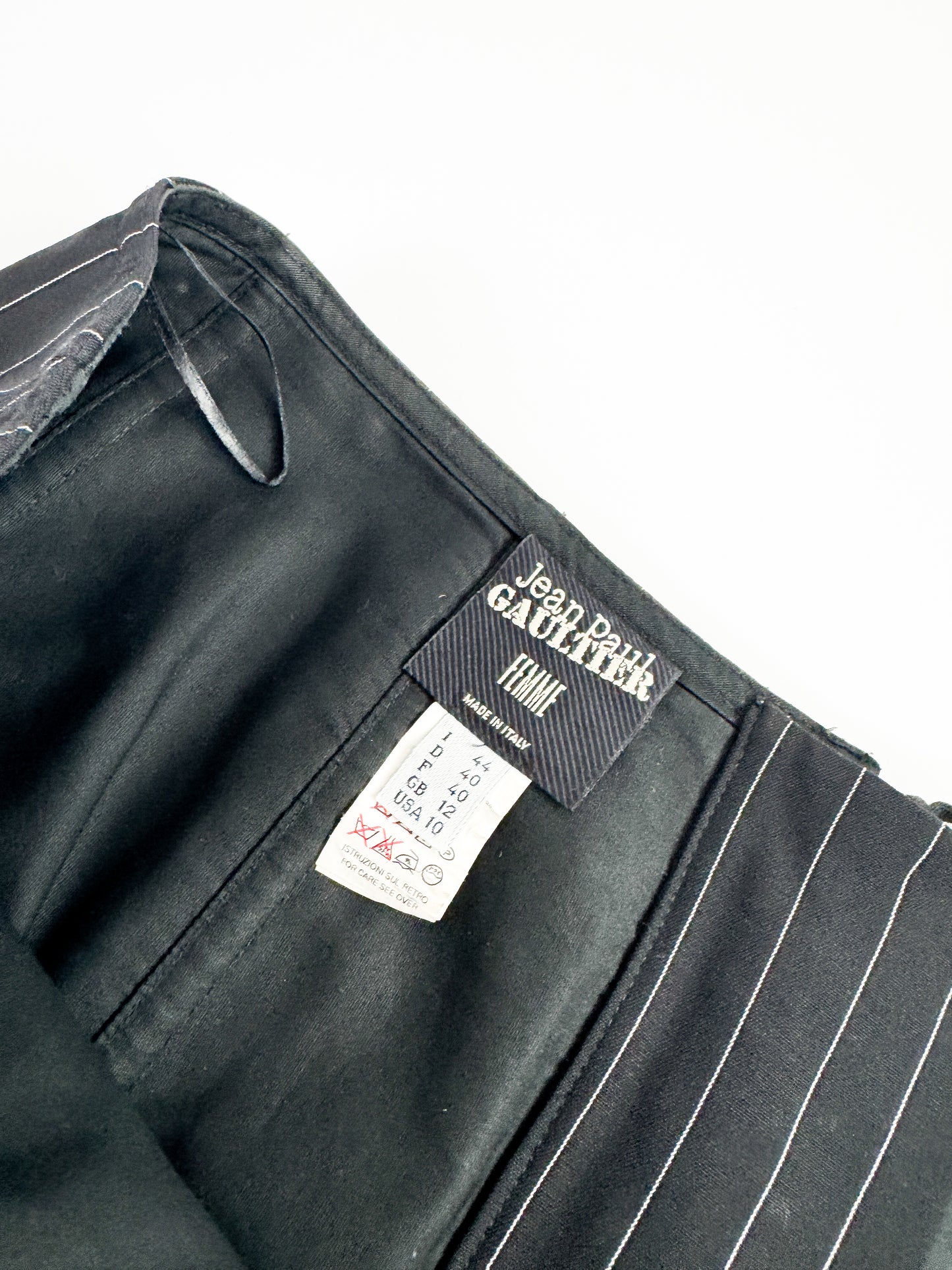 Jean Paul Gaultier Corset Pin-Stripe Pleated Skirt SS2004