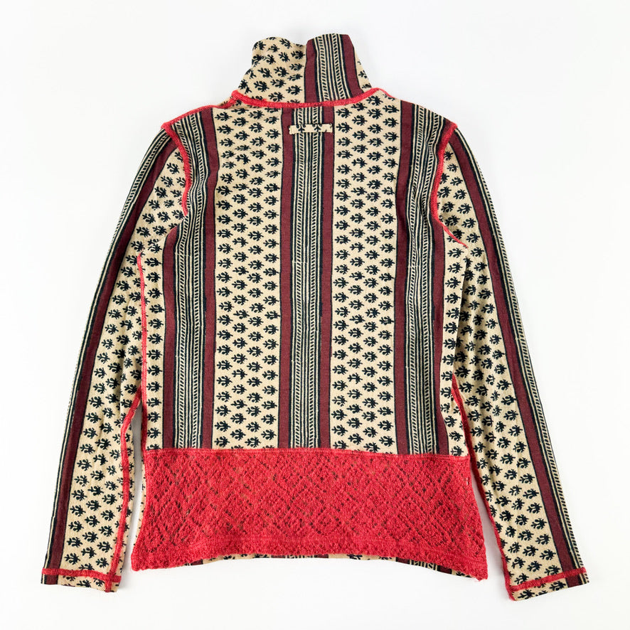 Jean Paul Gaultier Patterned Wool Turtle Neck 1990s
