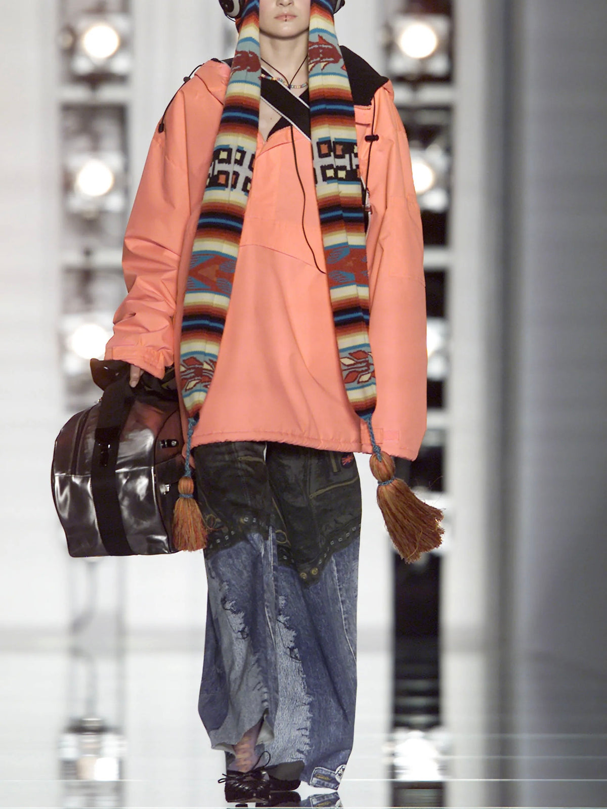 Dior by Galliano Double-Zip Denim Illusion Biker Jacket FW2001