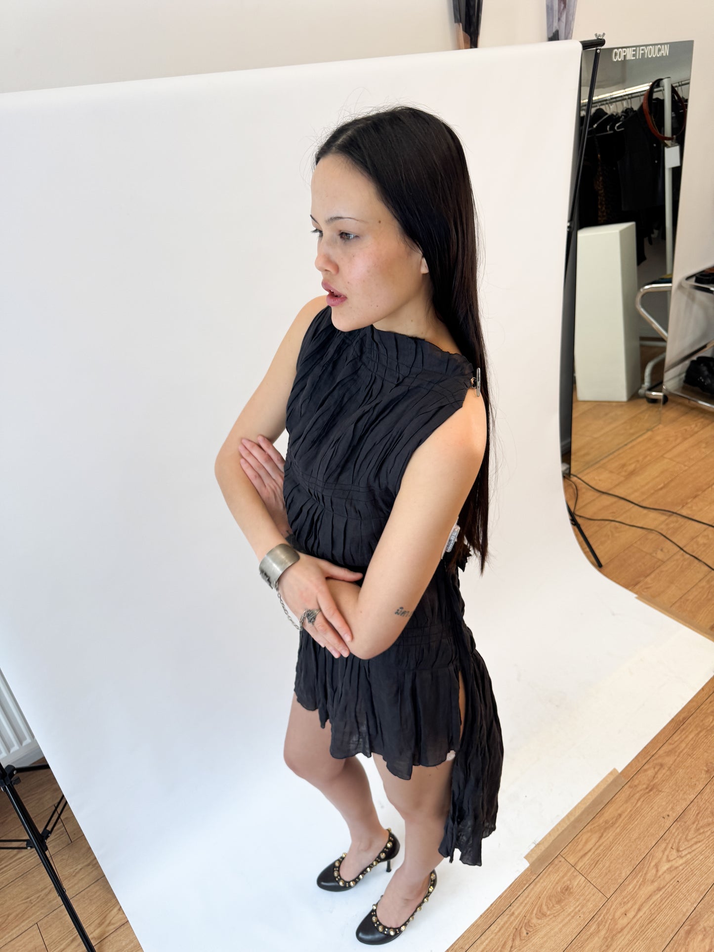 Jean Paul Gaultier Pleated Ramie Dress FW2002