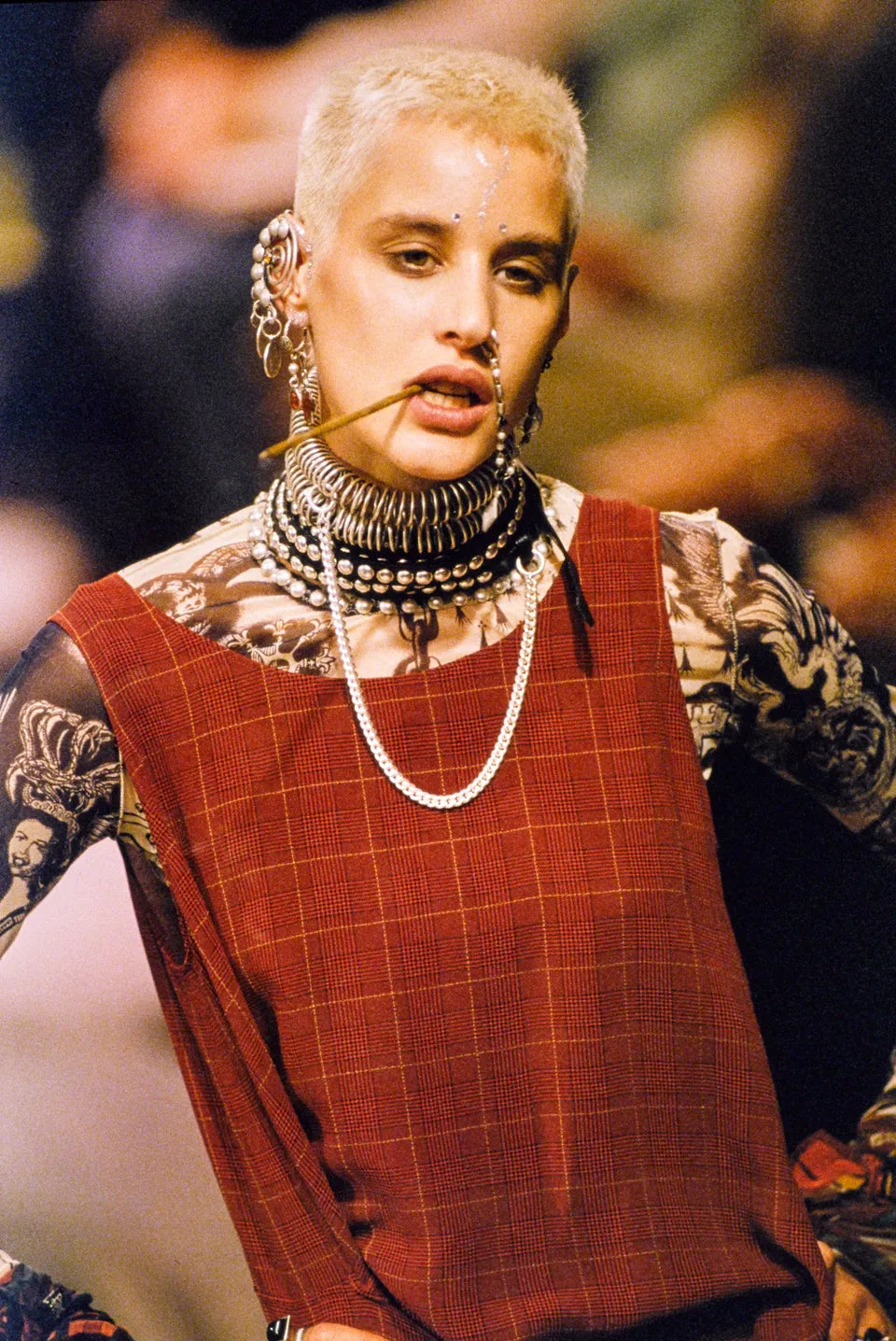 Jean Paul Gaultier SS1994 Mesh Top With Flared Sleeves