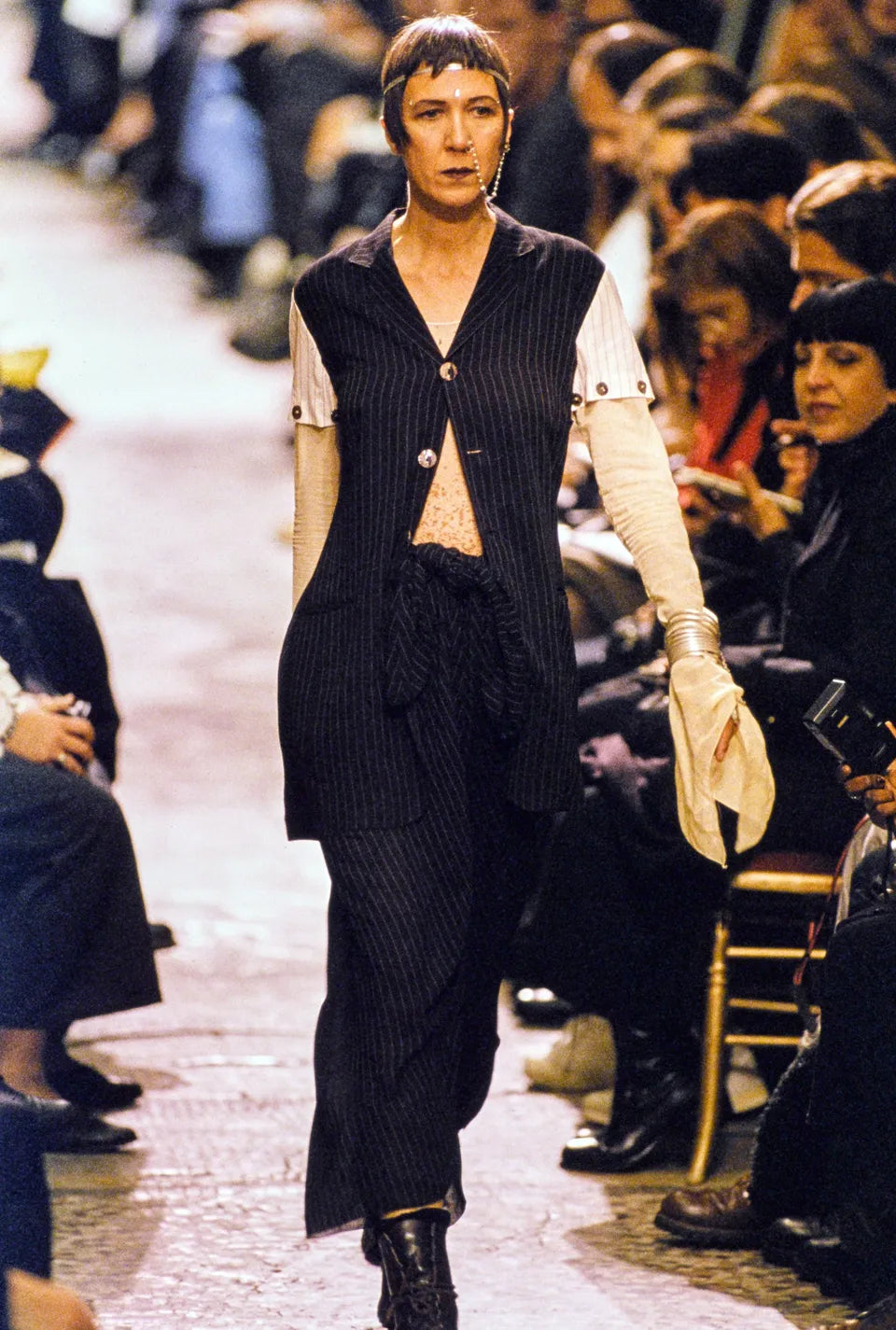 Jean Paul Gaultier SS1994 Mesh Top With Flared Sleeves