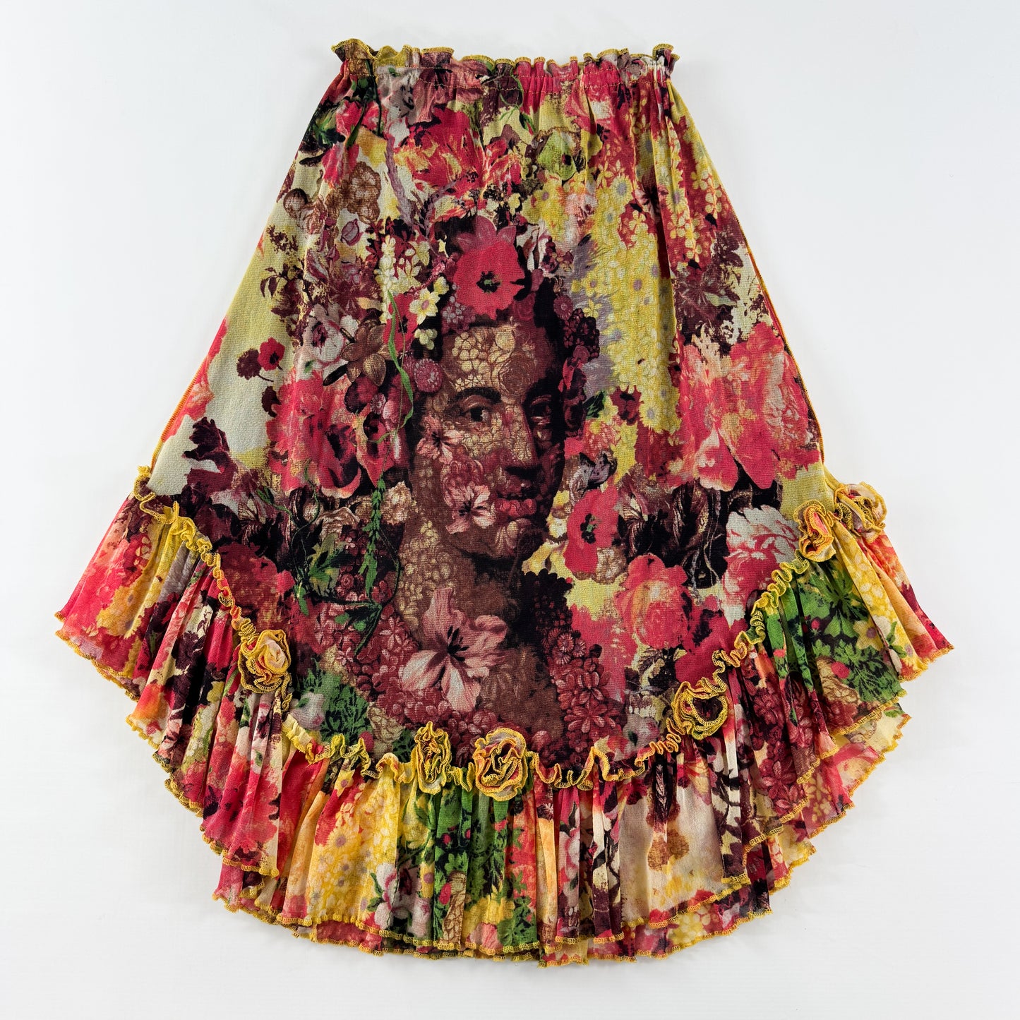 Jean Paul Gaultier Frida Kahlo Floral Mesh Skirt Set SS1998