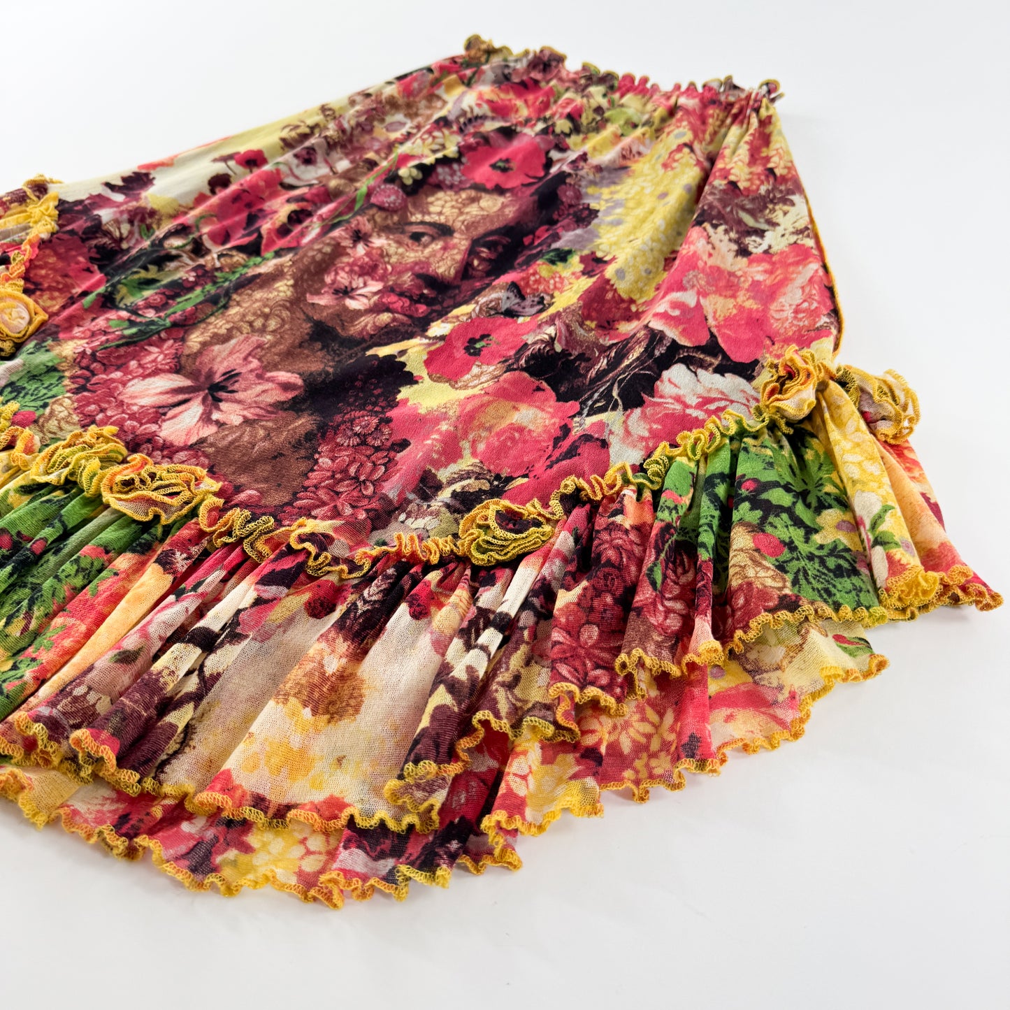 Jean Paul Gaultier Frida Kahlo Floral Mesh Skirt Set SS1998