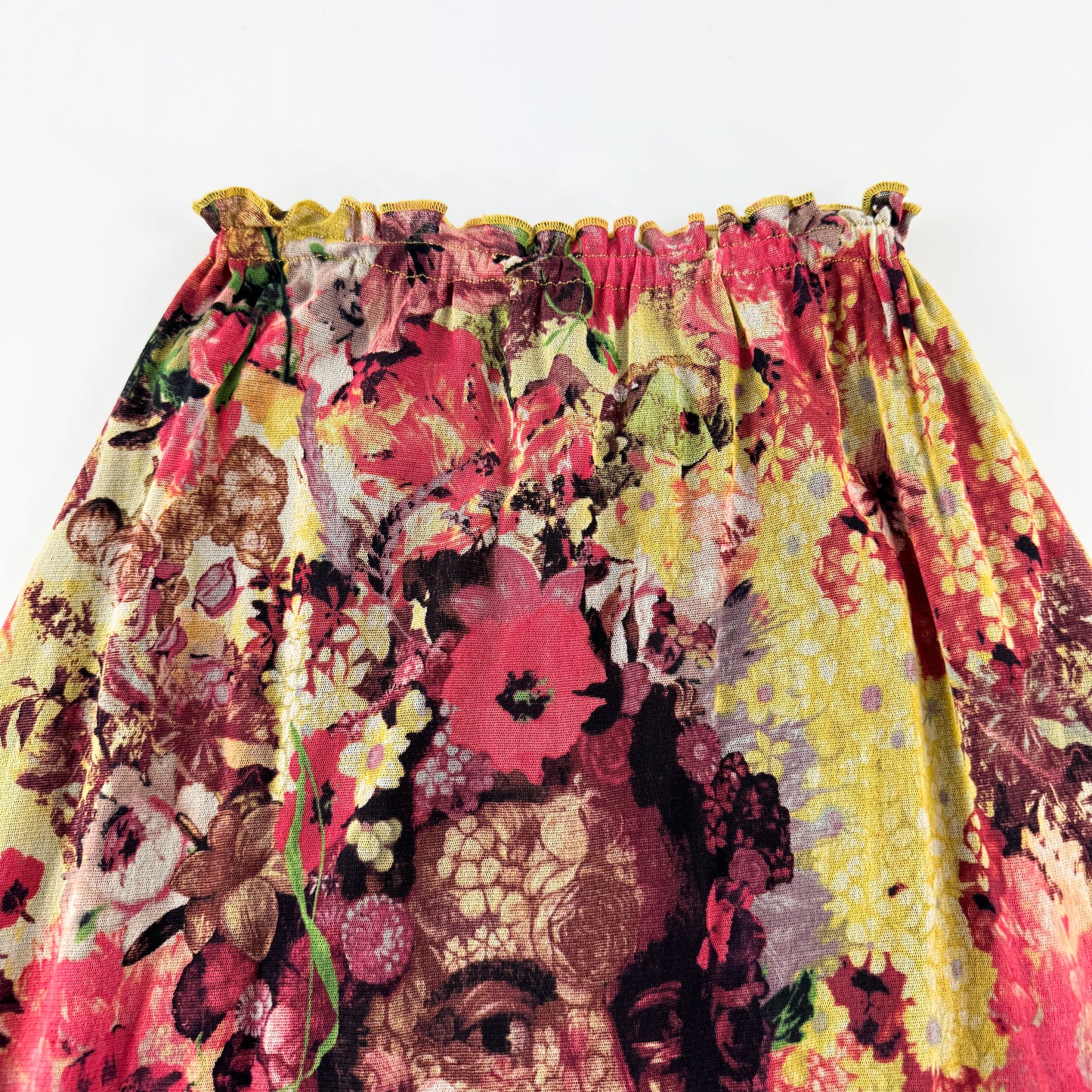 Jean Paul Gaultier Frida Kahlo Floral Mesh Skirt Set SS1998