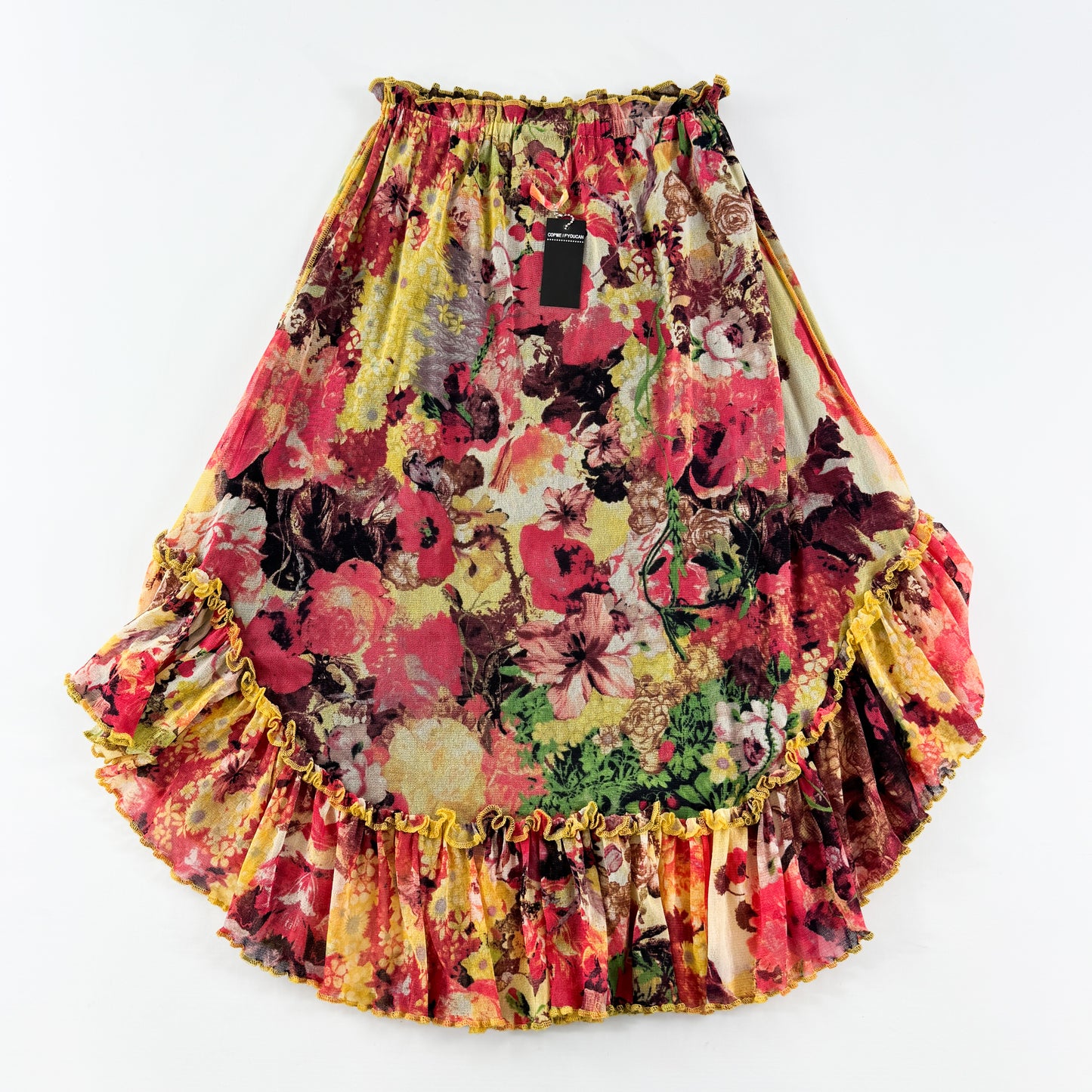 Jean Paul Gaultier Frida Kahlo Floral Mesh Skirt Set SS1998