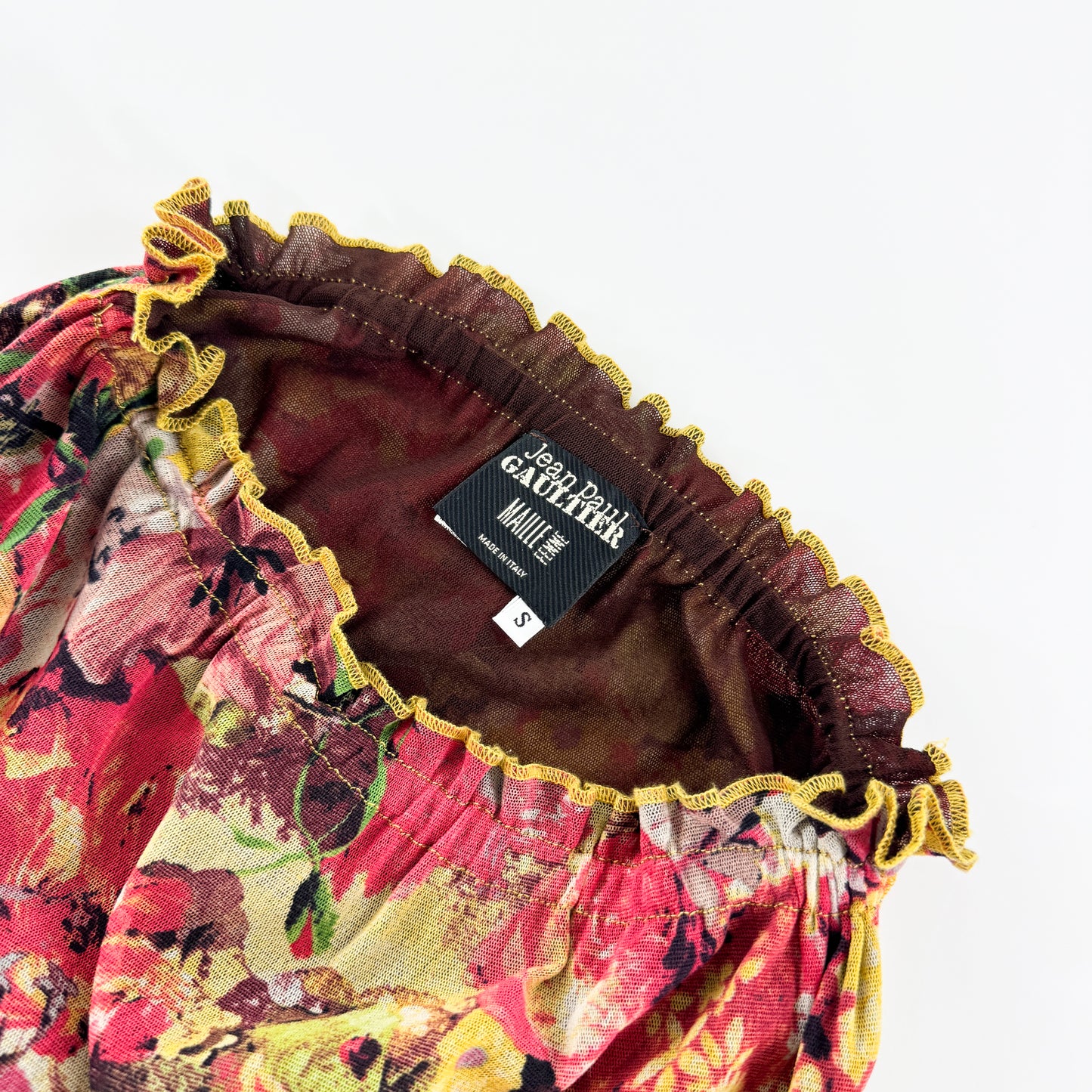 Jean Paul Gaultier Frida Kahlo Floral Mesh Skirt Set SS1998