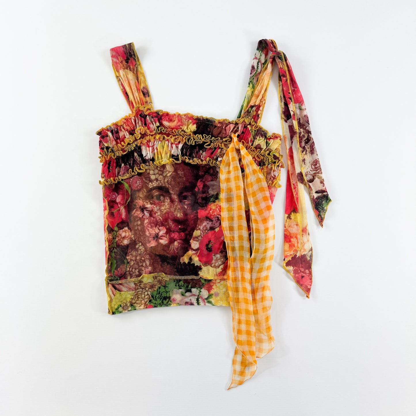 Jean Paul Gaultier Frida Kahlo Floral Mesh Skirt Set SS1998