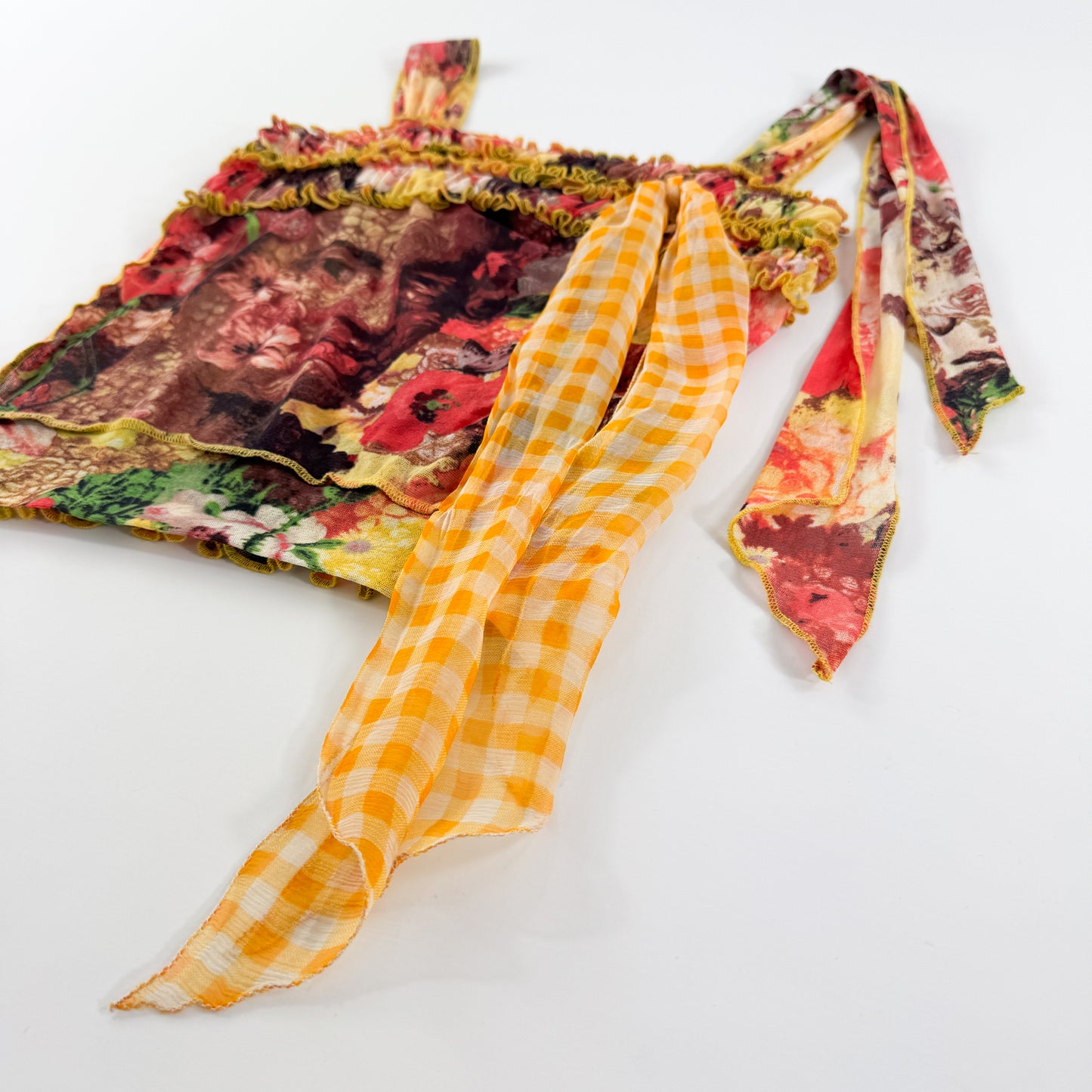 Jean Paul Gaultier Frida Kahlo Floral Mesh Skirt Set SS1998