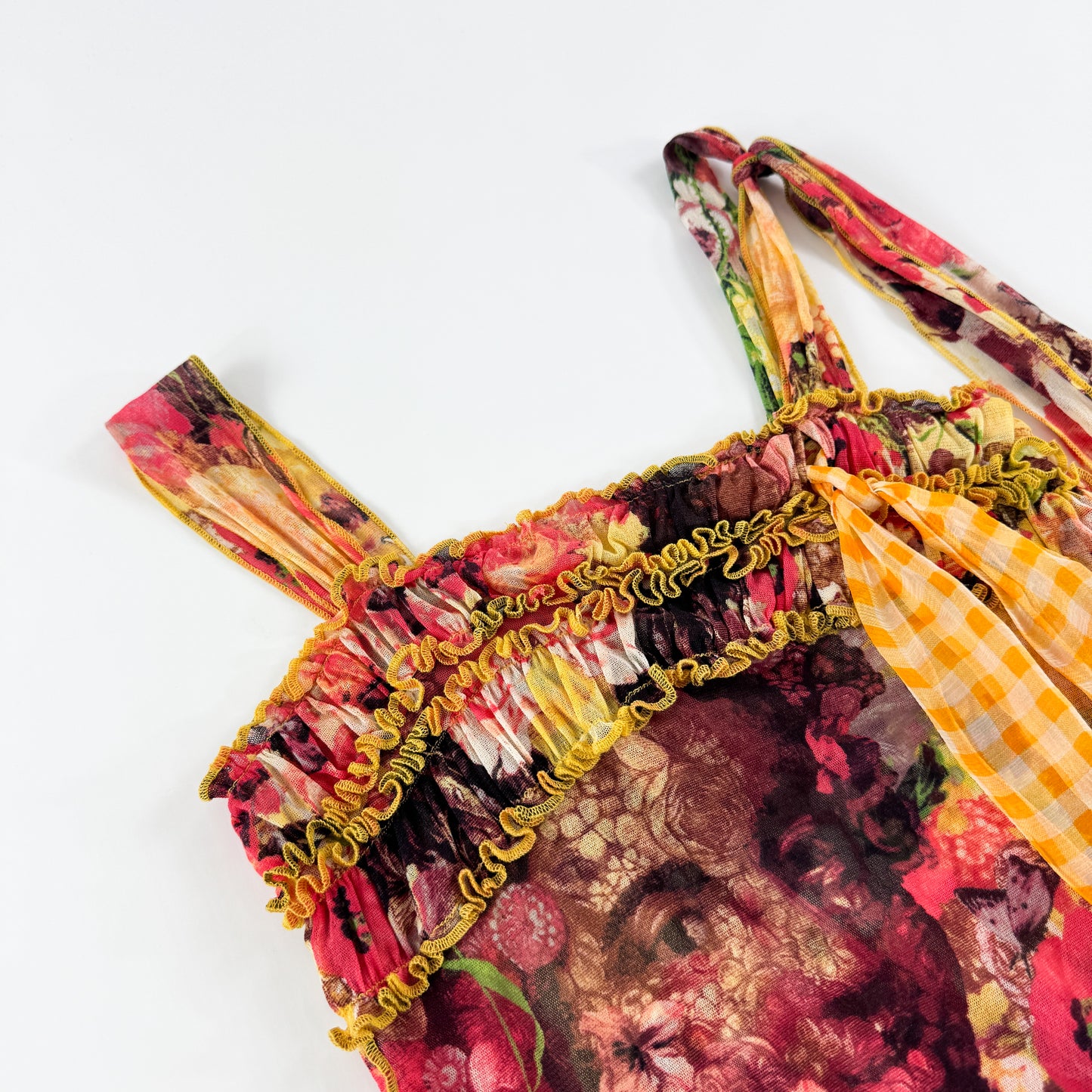 Jean Paul Gaultier Frida Kahlo Floral Mesh Skirt Set SS1998