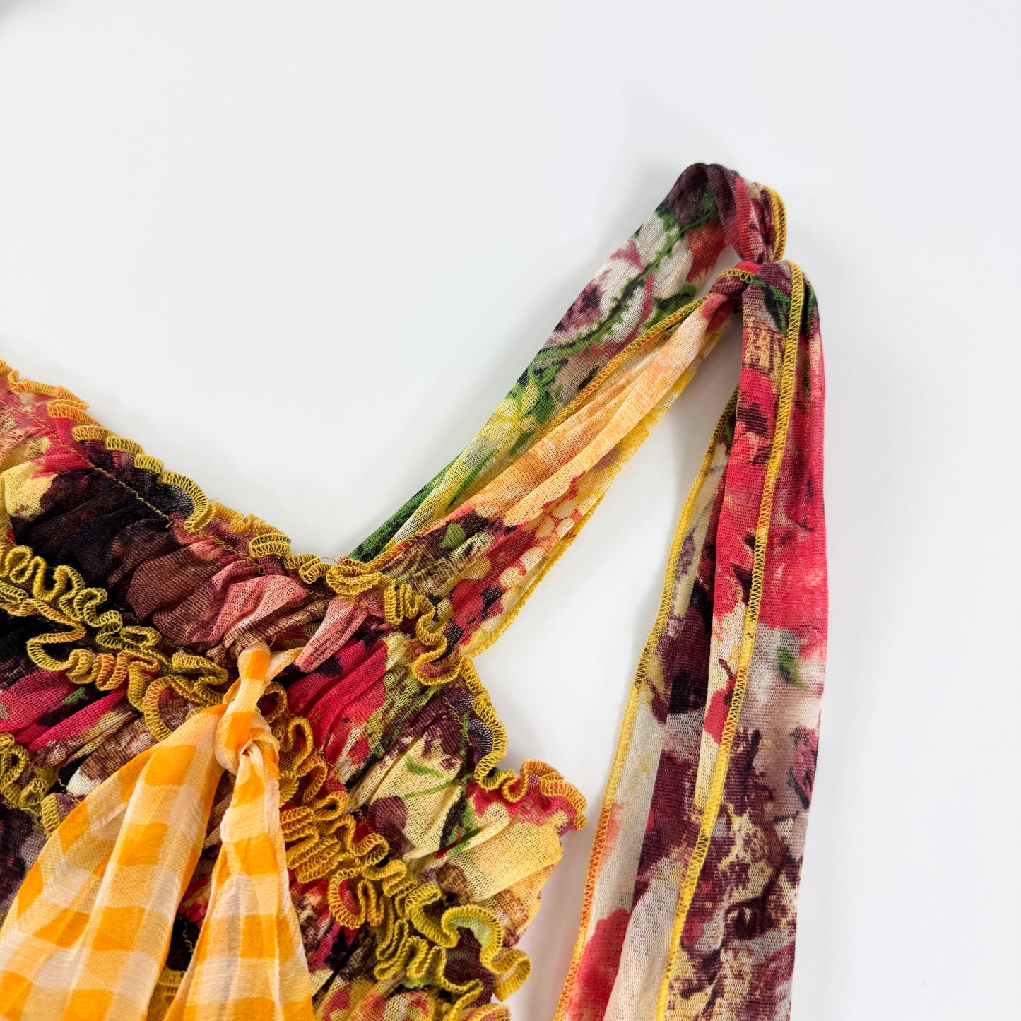Jean Paul Gaultier Frida Kahlo Floral Mesh Skirt Set SS1998