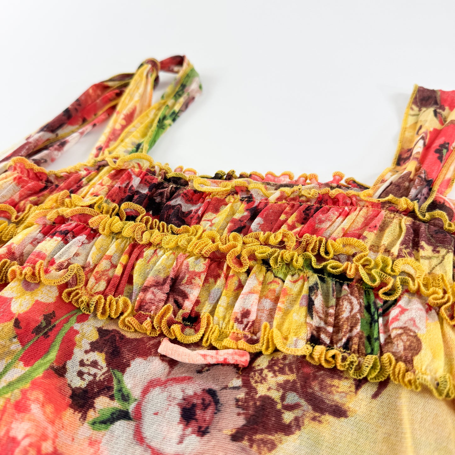Jean Paul Gaultier Frida Kahlo Floral Mesh Skirt Set SS1998
