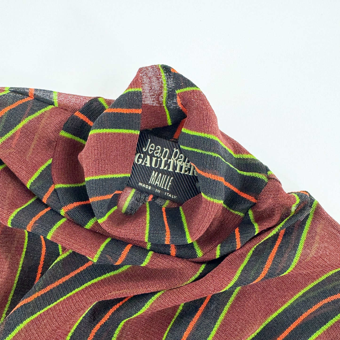 Jean Paul Gaultier Striped Mesh Turtleneck SS1999