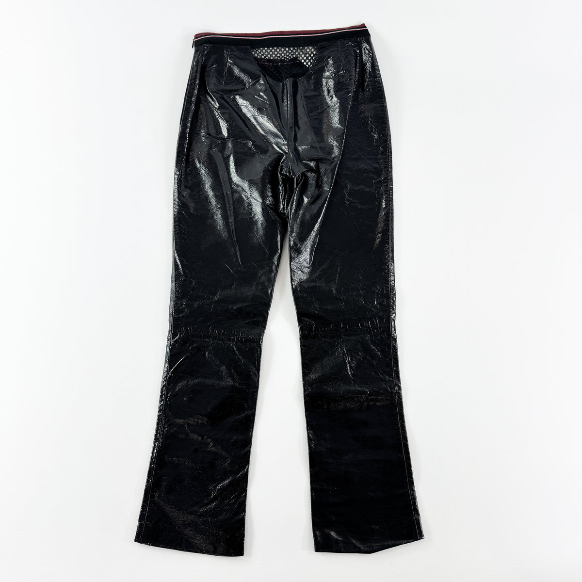 Miu Miu Patent Leather Back-Cut-Out Trousers SS2000