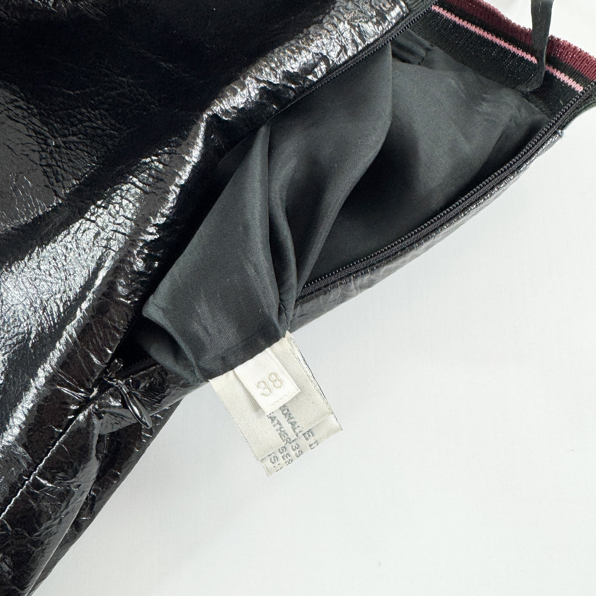 Miu Miu Patent Leather Back-Cut-Out Trousers SS2000