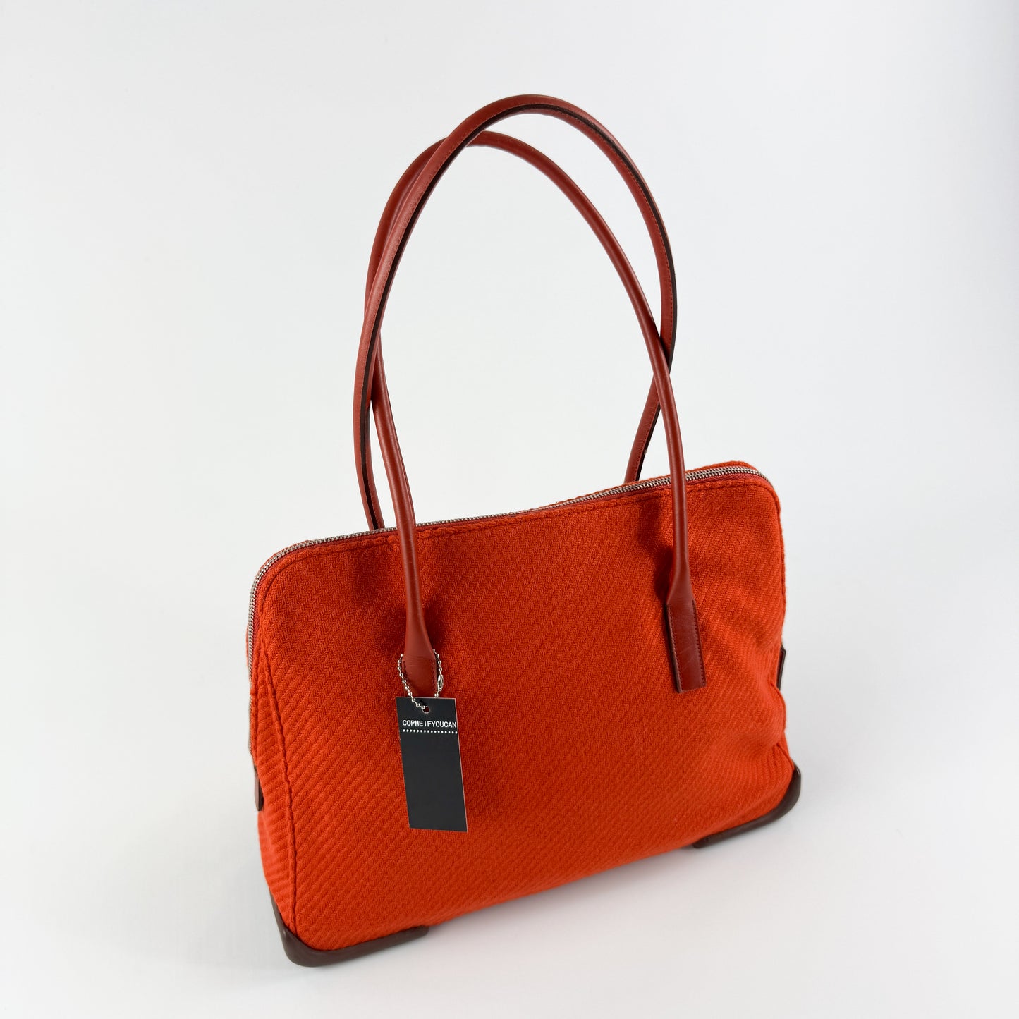 Prada Orange Wool Bag with Rubber Edges FW1999