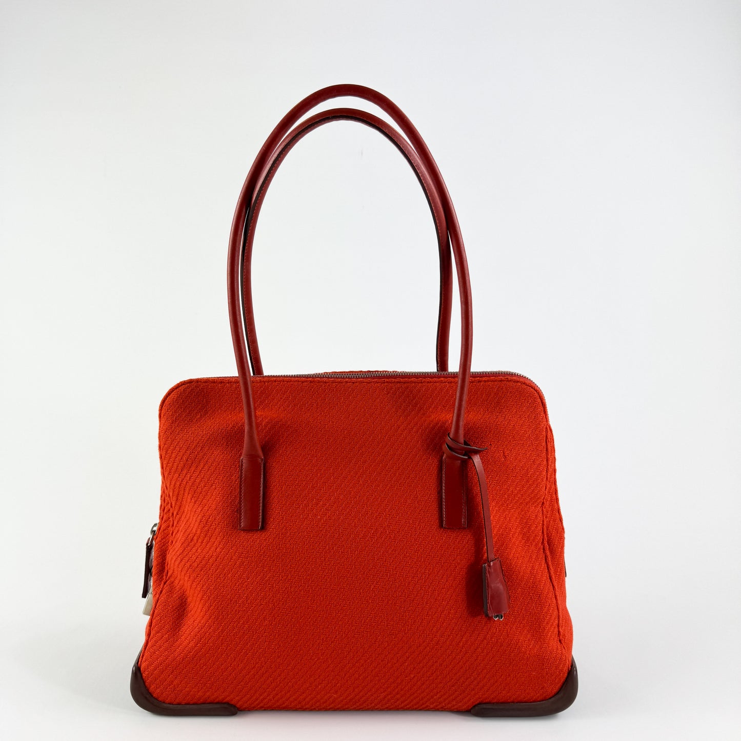 Prada Orange Wool Bag with Rubber Edges FW1999