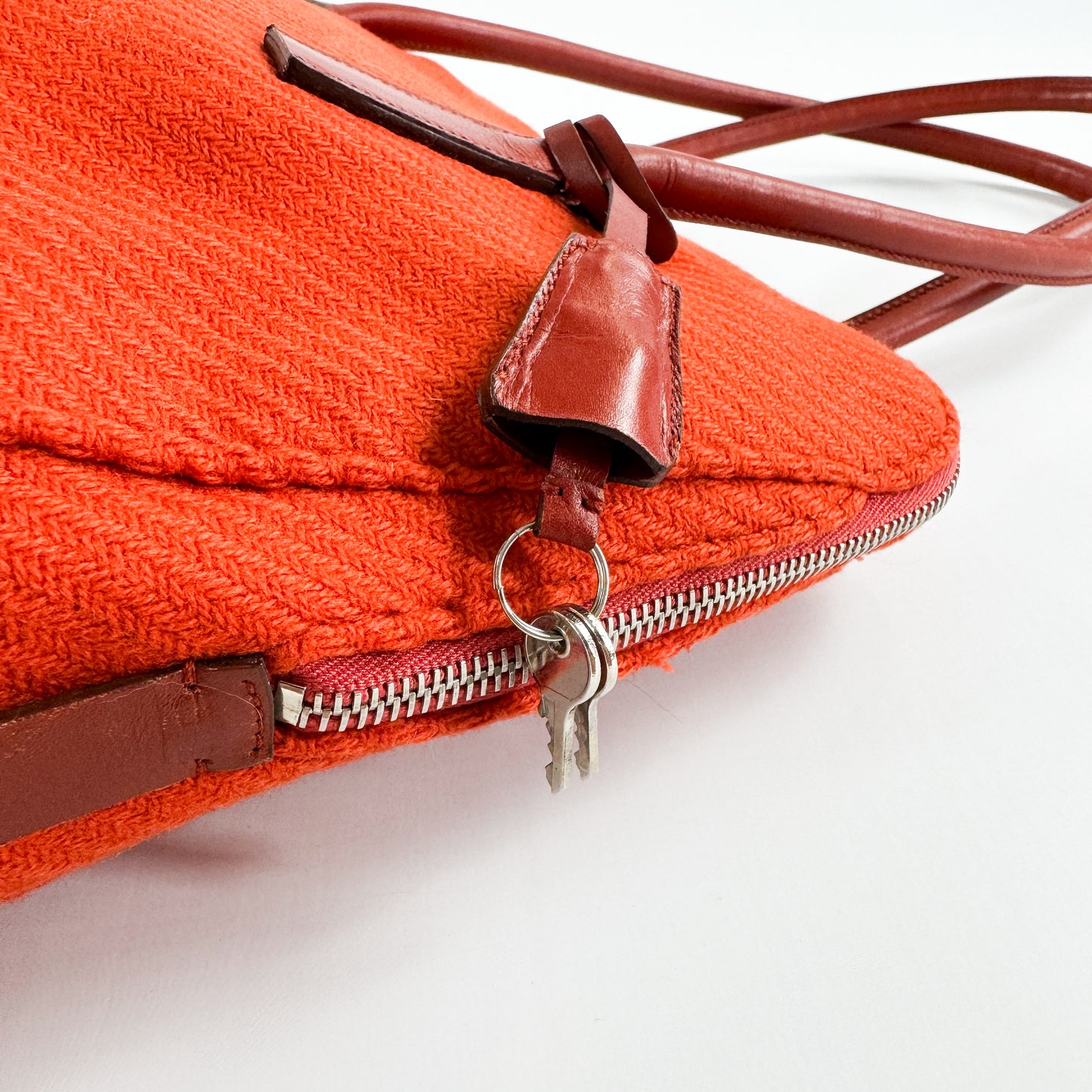 Prada Orange Wool Bag with Rubber Edges FW1999