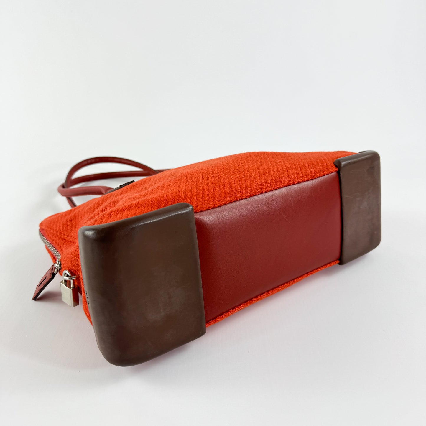 Prada Orange Wool Bag with Rubber Edges FW1999