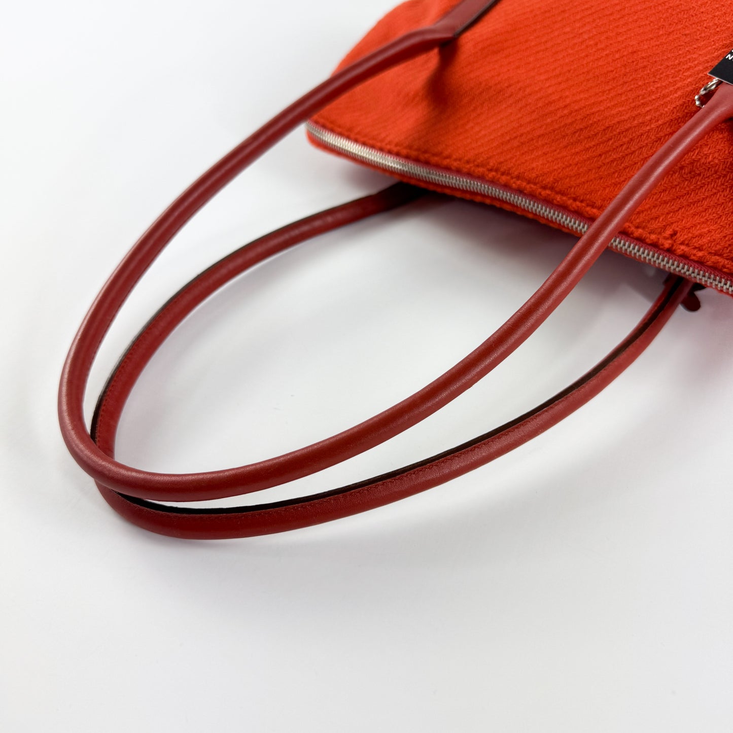 Prada Orange Wool Bag with Rubber Edges FW1999
