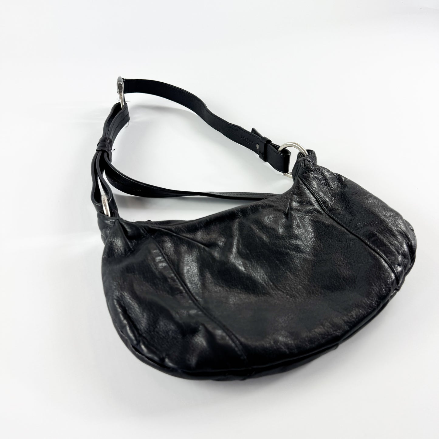 Yves Saint Laurent Shoulder Bag with Silver Logo Buckle FW2003