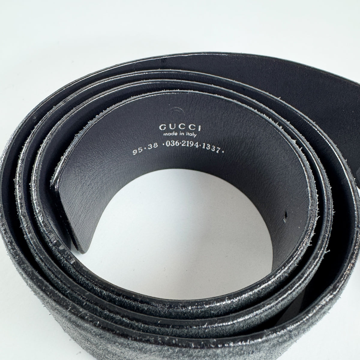 Gucci by Tom Ford Suede Leather Belt with Large Silver Buckle 2000s